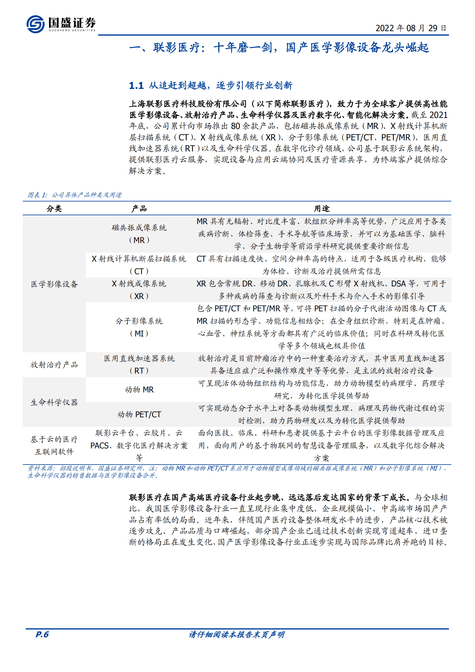 联影医疗-医学影像国之利器，厚积薄发显露锋芒-220829.pdf 第6页
