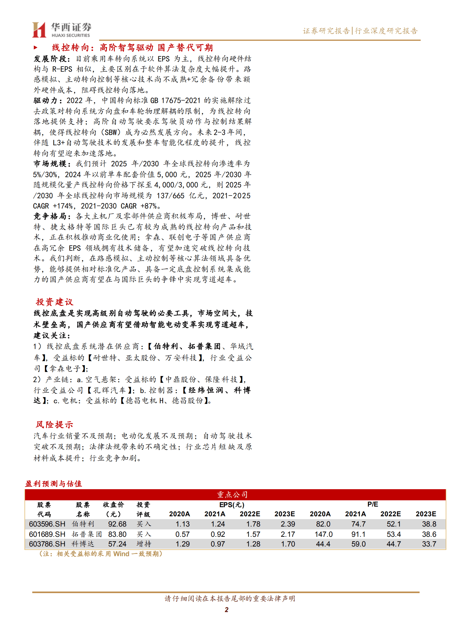 智能汽车行业：线控底盘，智驾驱动，自主崛起-220827.pdf 第2页