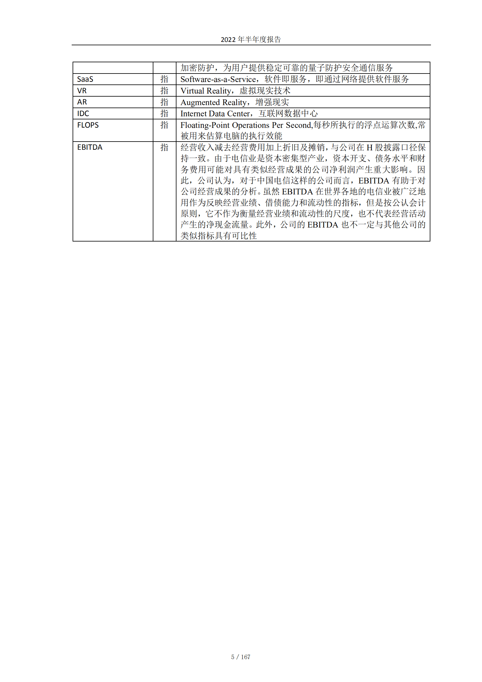 中国电信股份有限公司2022 年半年度报告.pdf 第6页