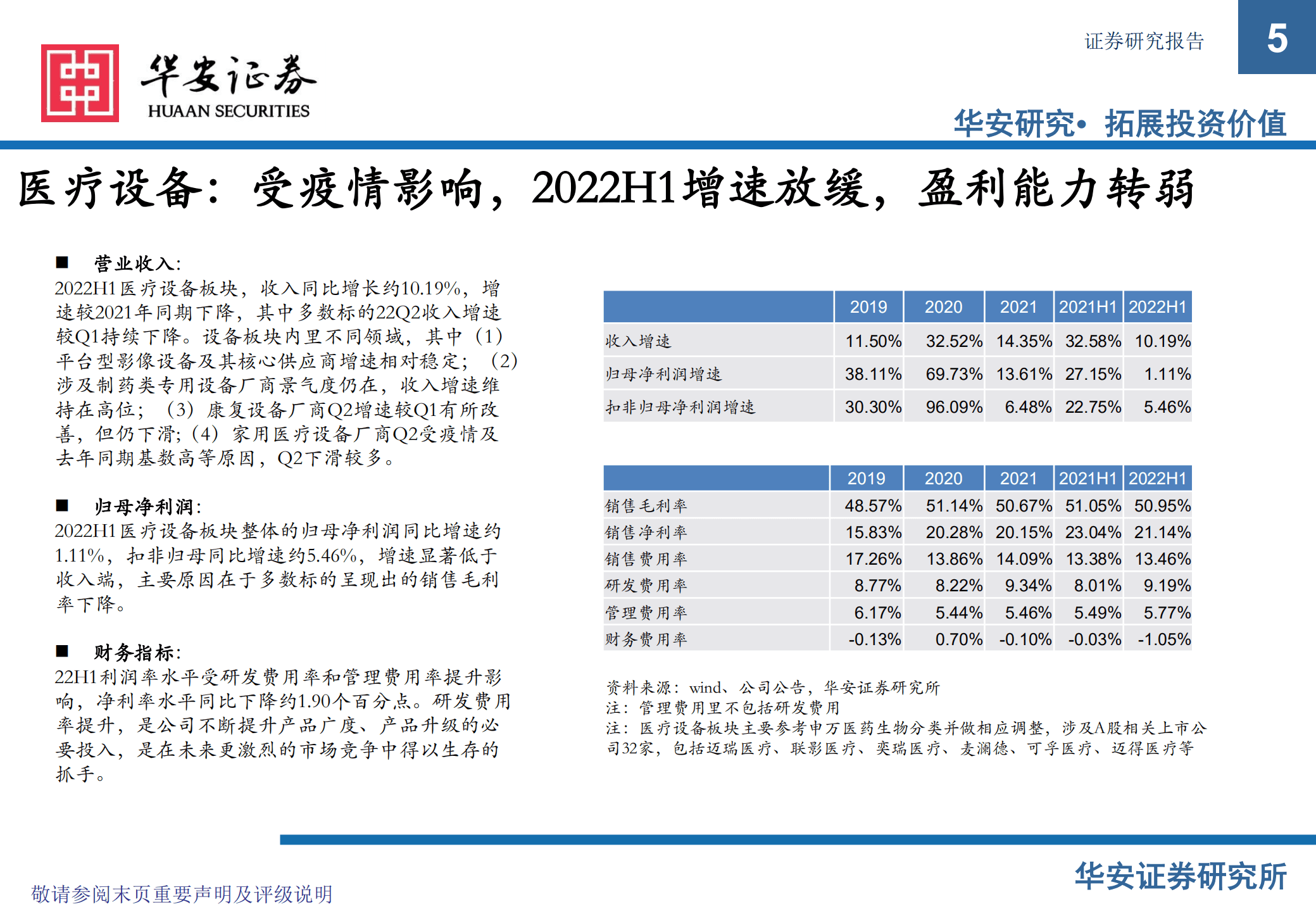 医疗器械行业2022年中报总结与展望：价值和成长兼顾，寻找具备产业比较优势、内生动能充足型标的-220905.pdf 第5页