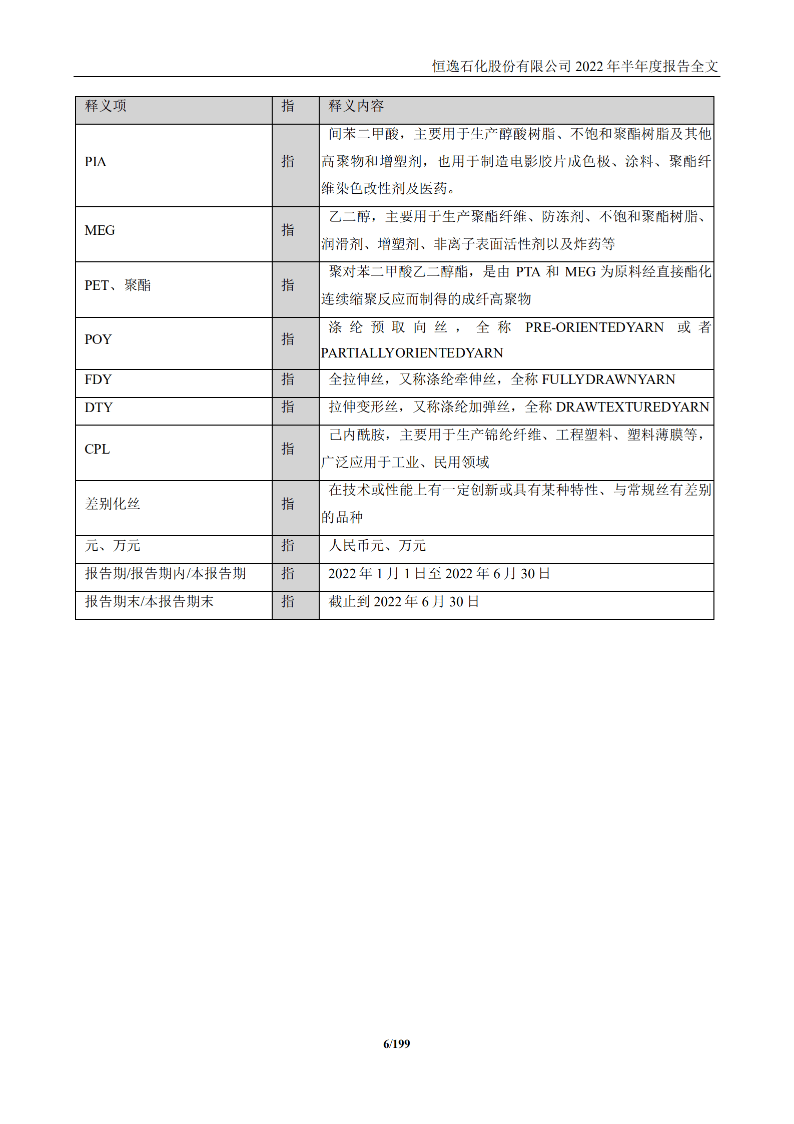 恒逸石化股份有限公司2022年半年度报告.PDF 第6页
