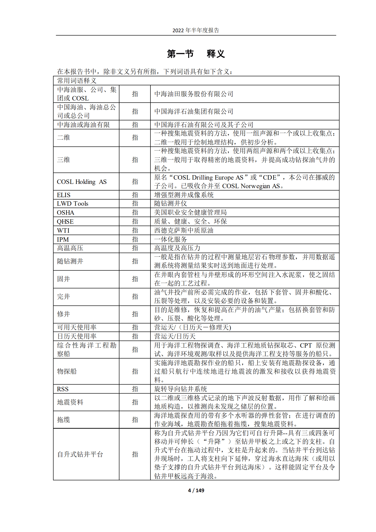 中海油田服务股份有限公司2022年半年度报告.PDF 第4页