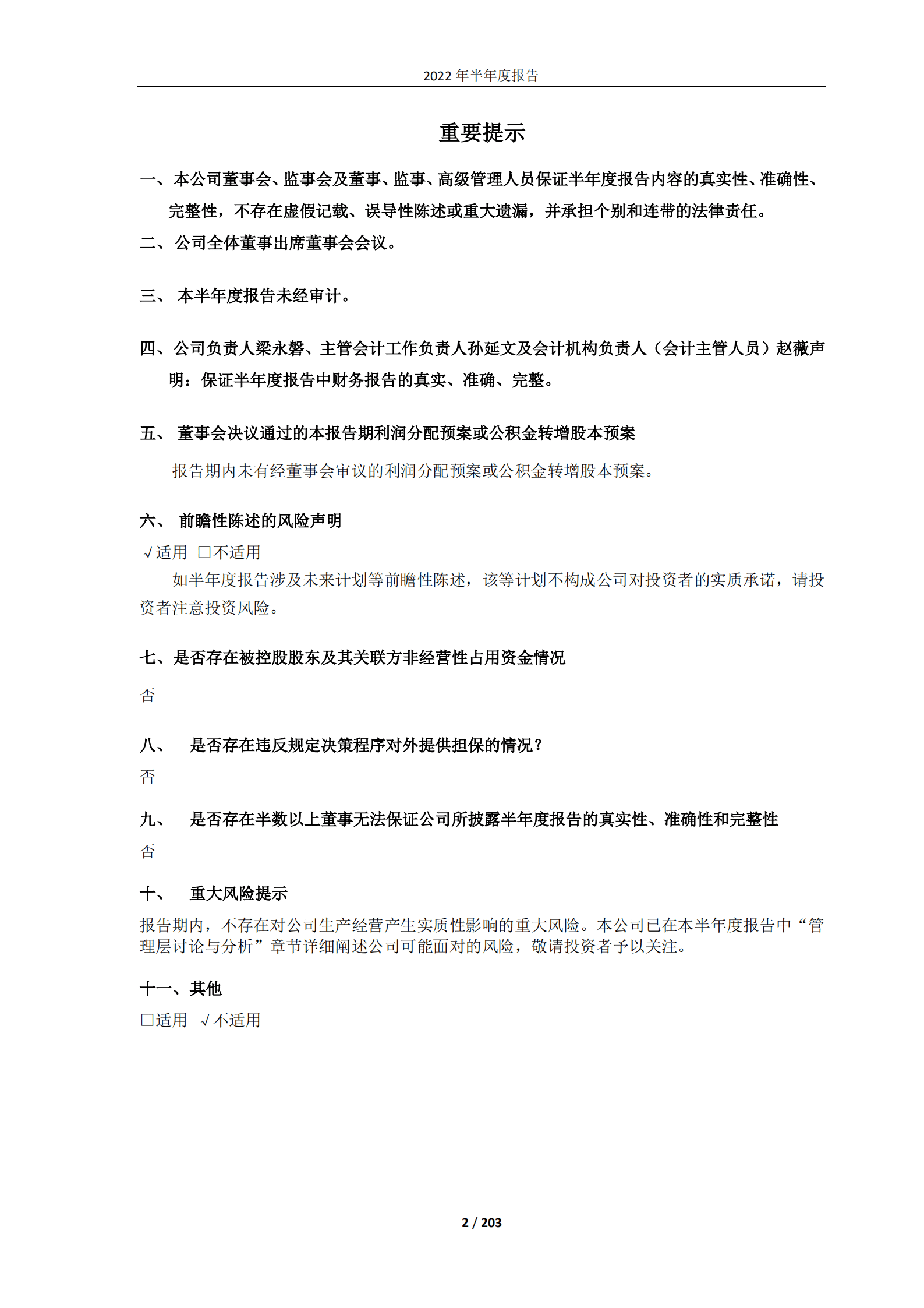 大唐国际发电股份有限公司2022年半年度报告.PDF 第2页