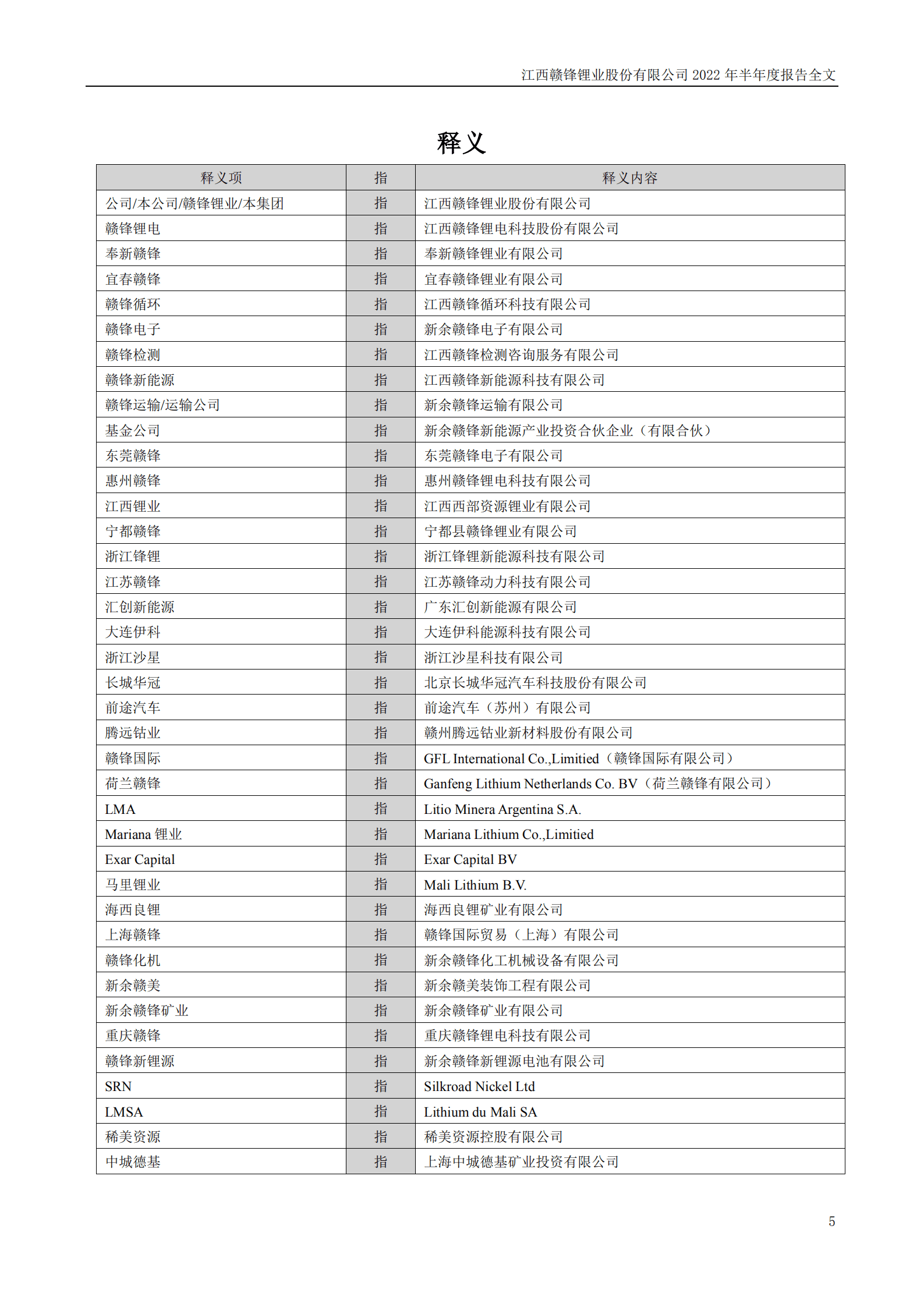 江西赣锋锂业股份有限公司2022年半年度报告.PDF 第5页