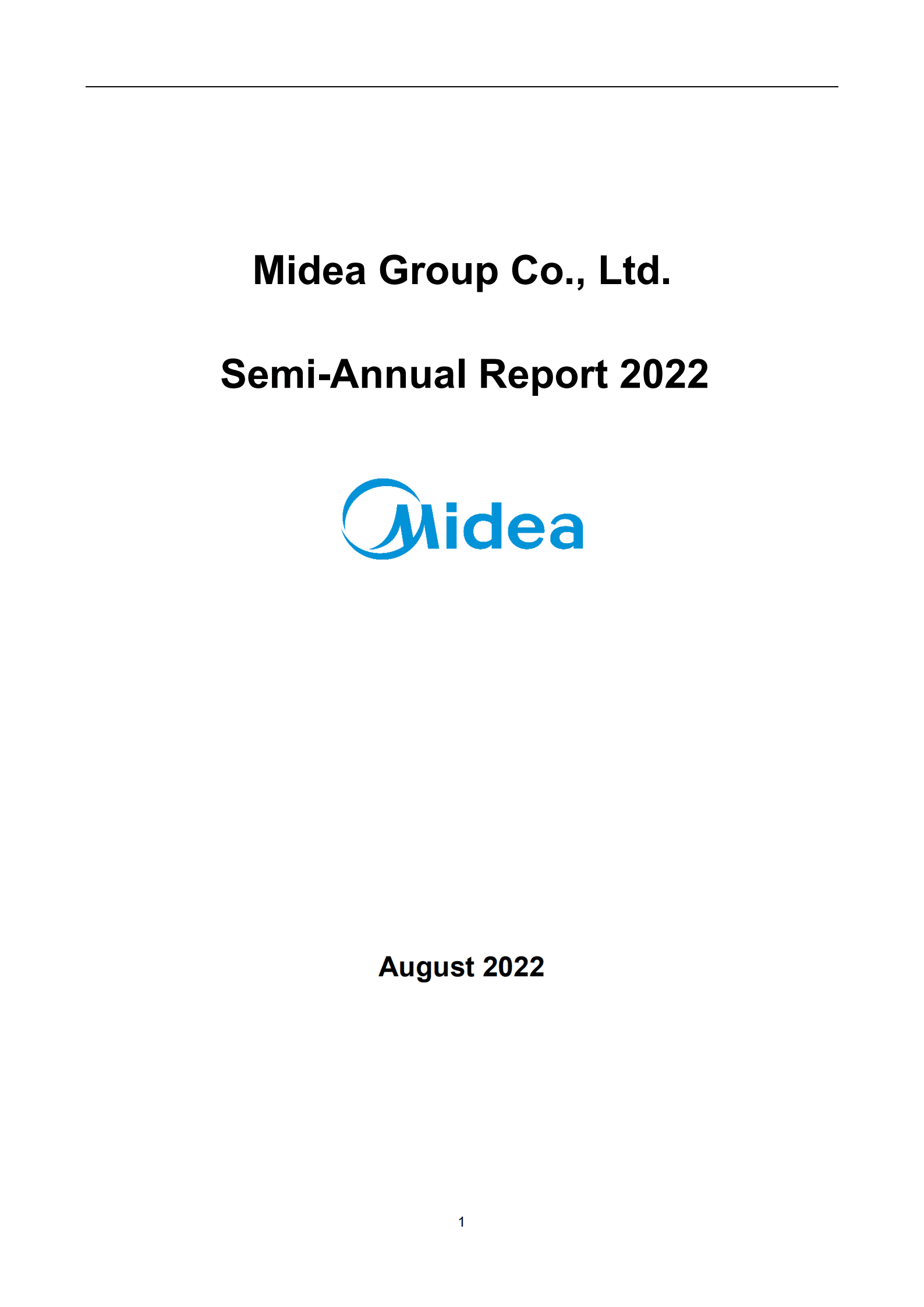 美的集团股份有限公司2022年半年度报告（英文版）.PDF 第1页