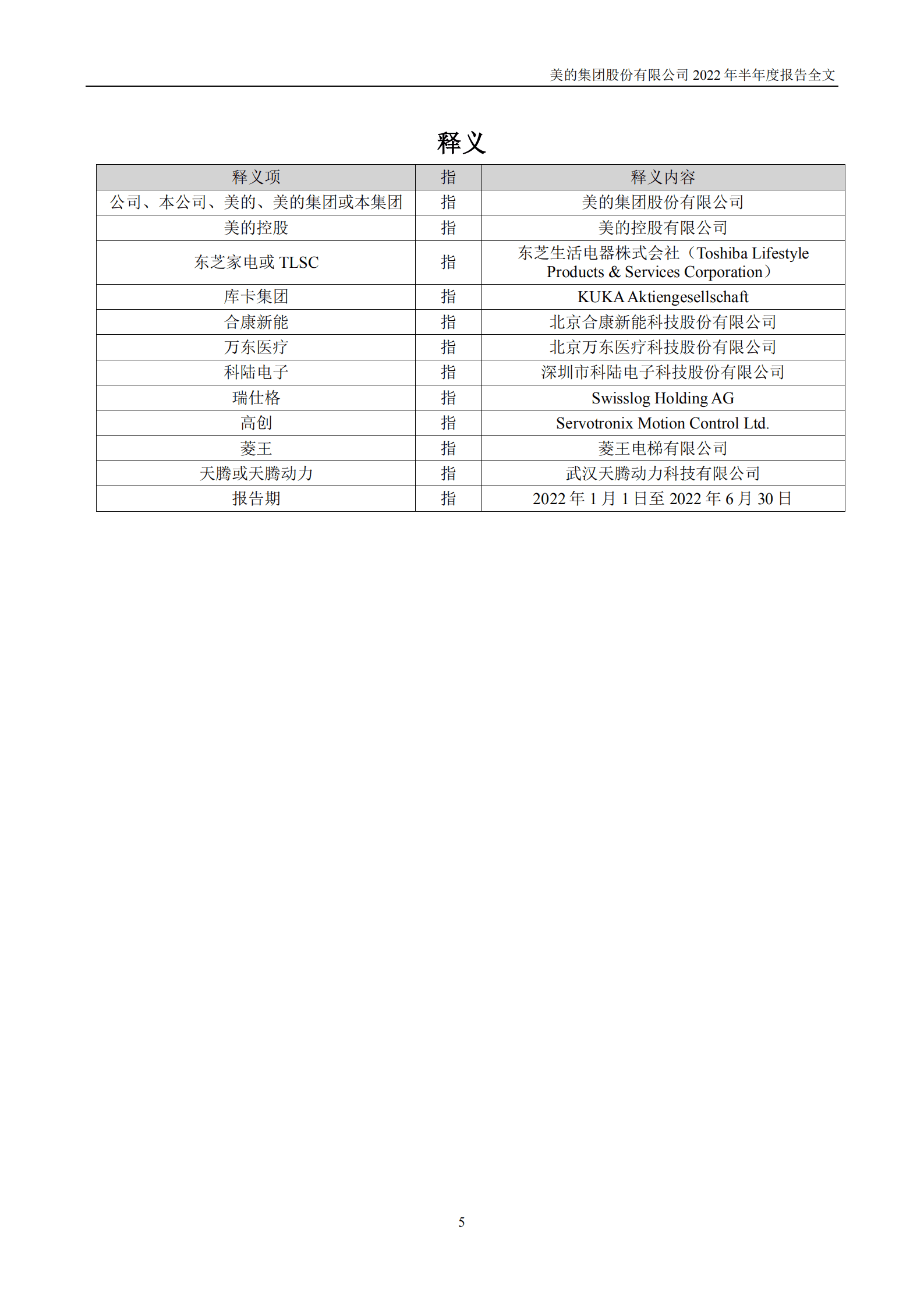 美的集团股份有限公司2022年半年度报告.PDF 第5页