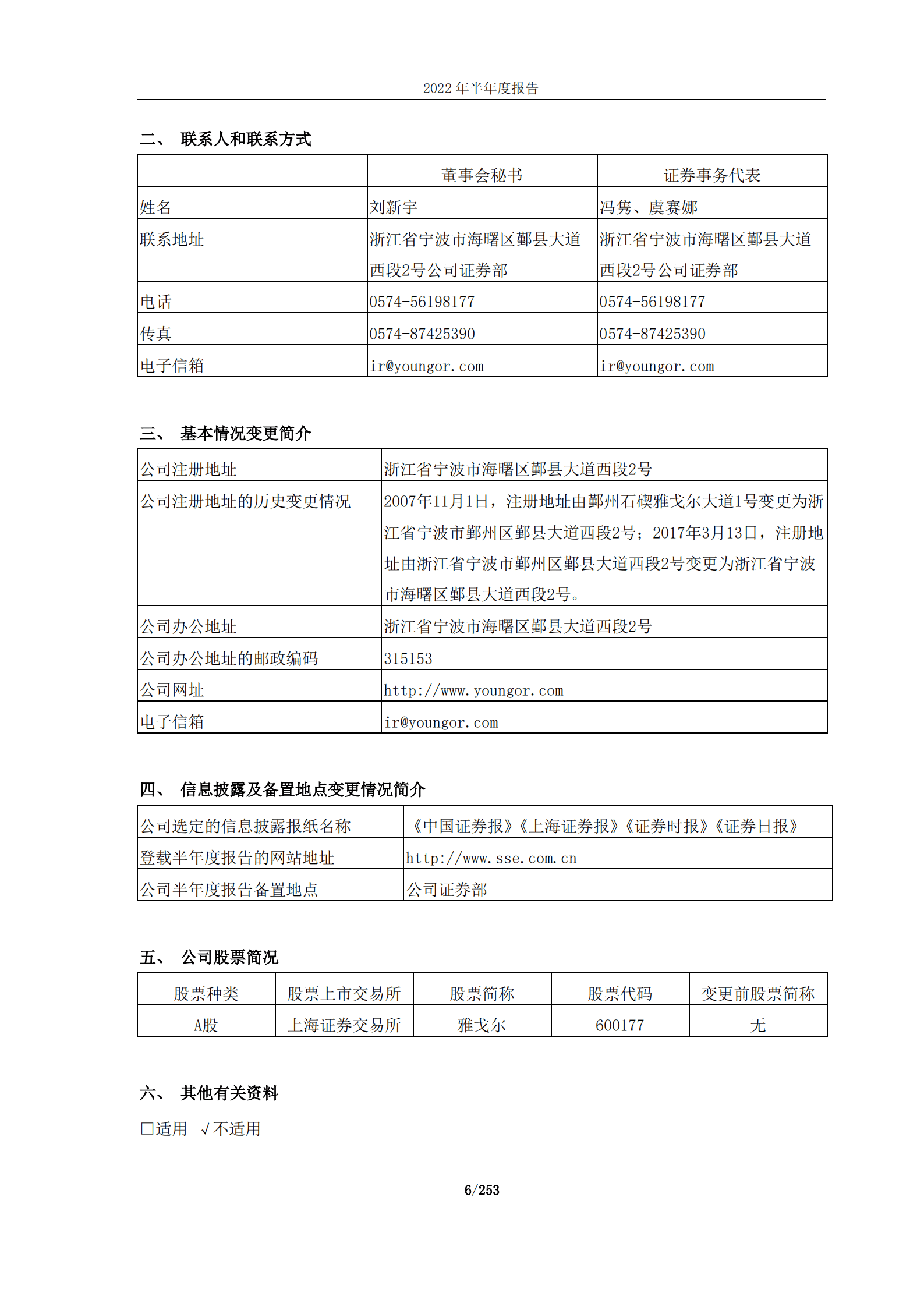 雅戈尔集团股份有限公司2022年半年度报告.PDF 第6页