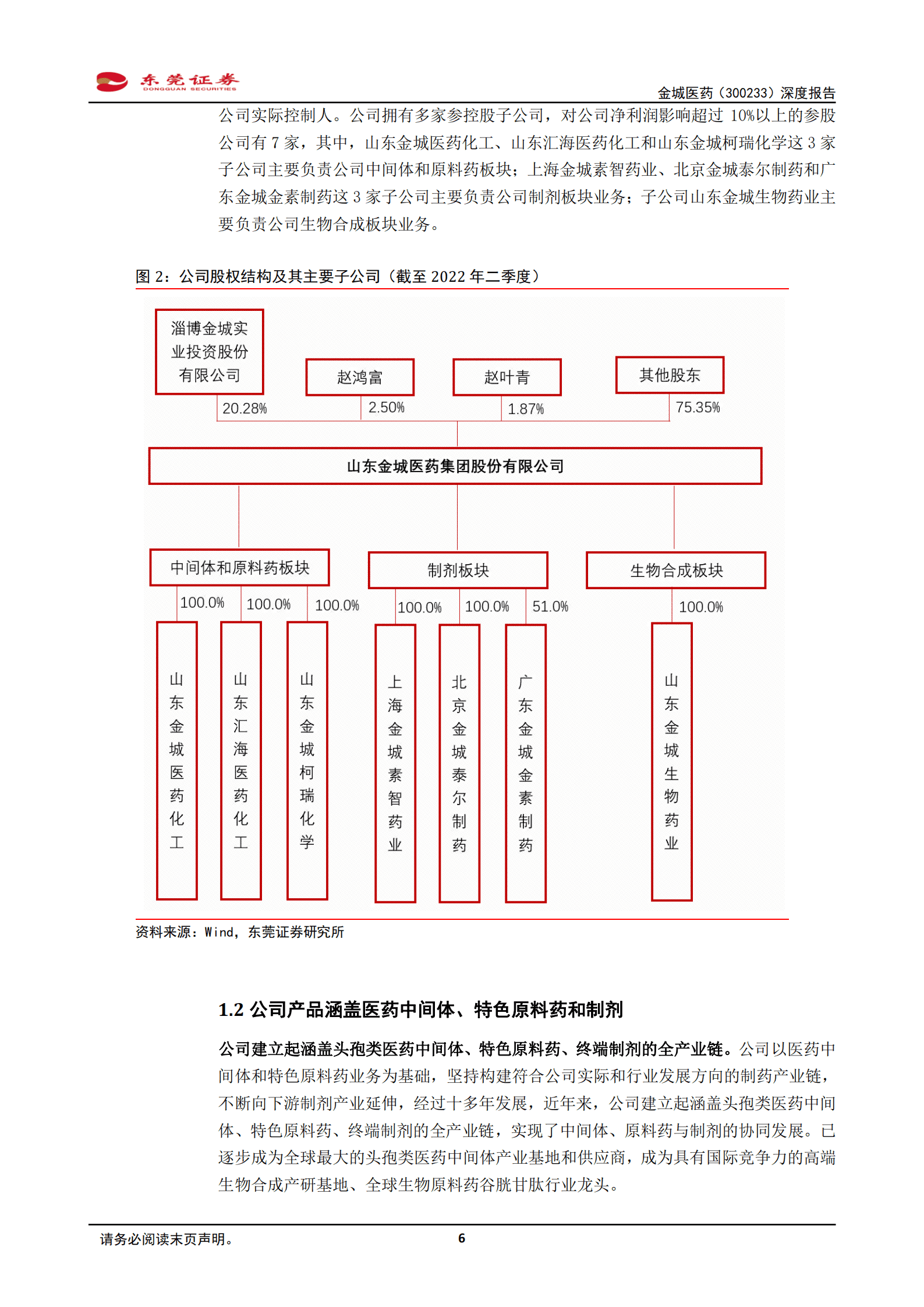 金城医药-深度报告：依托&ldquo;双合成技术平台&rdquo;，多款产品未来有望放量-220913.pdf 第6页