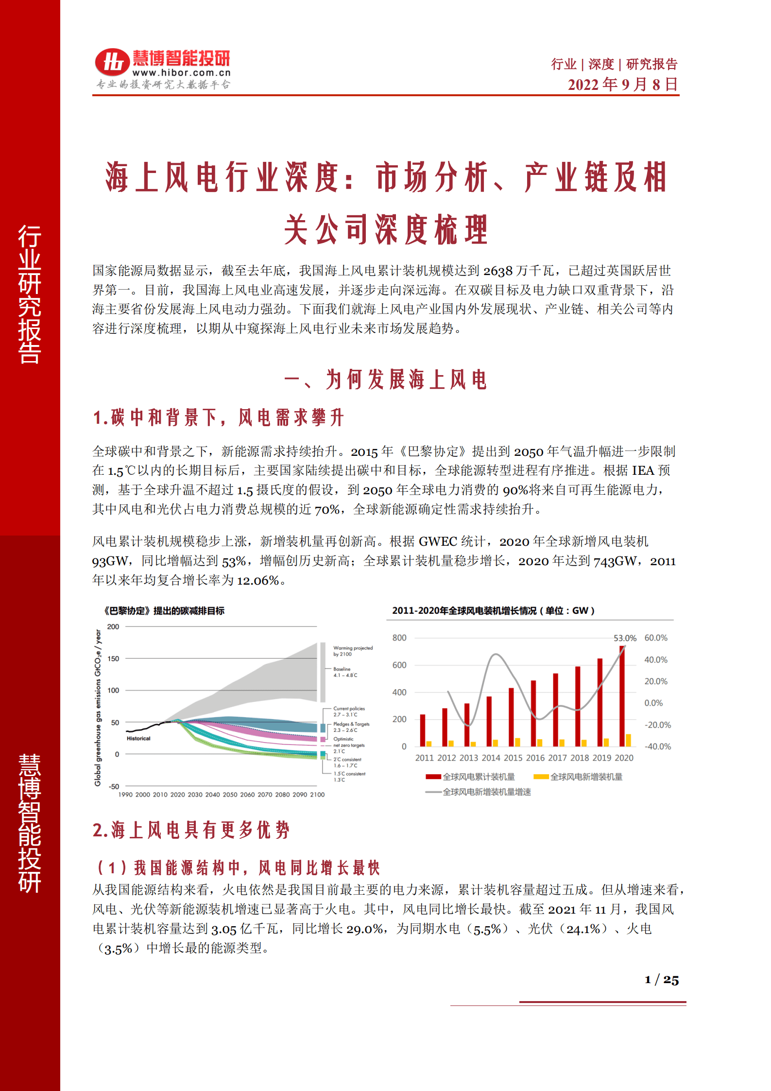 海上风电行业深度：市场分析、产业链及相关公司深度梳理-220908.pdf 第1页