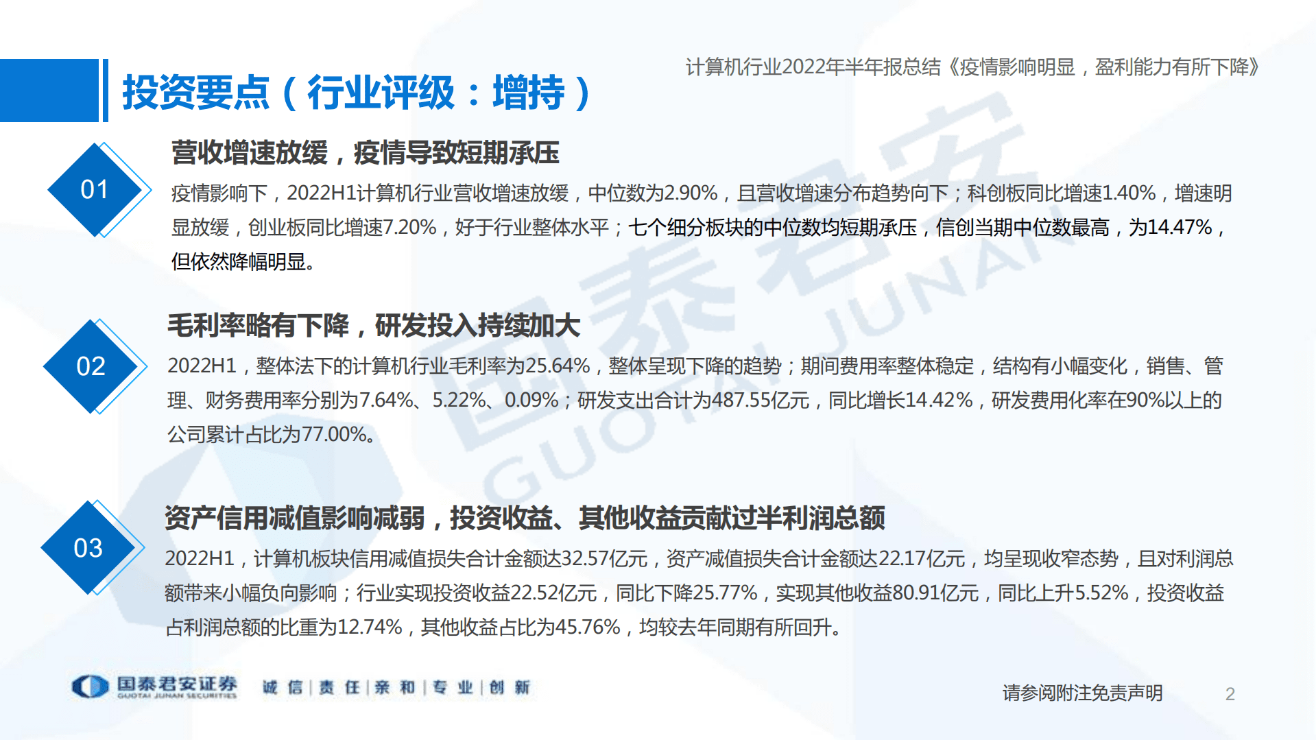 计算机行业2022年半年报总结：疫情影响明显，盈利能力有所下降-220908.pdf 第2页