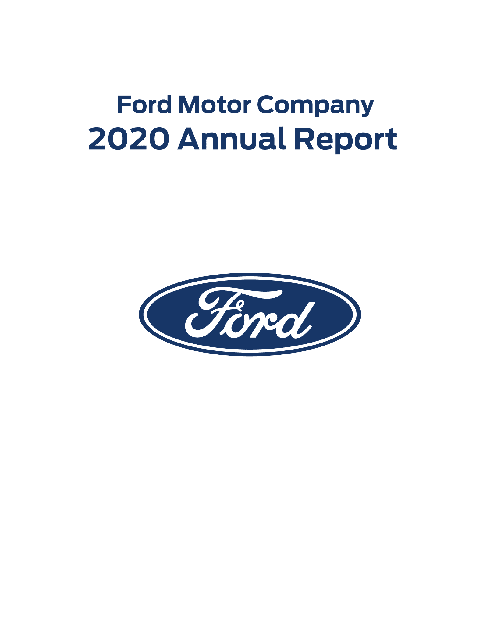 福特汽车公司（FORD MOTOR）2020年年度报告（英文版）.pdf 第1页