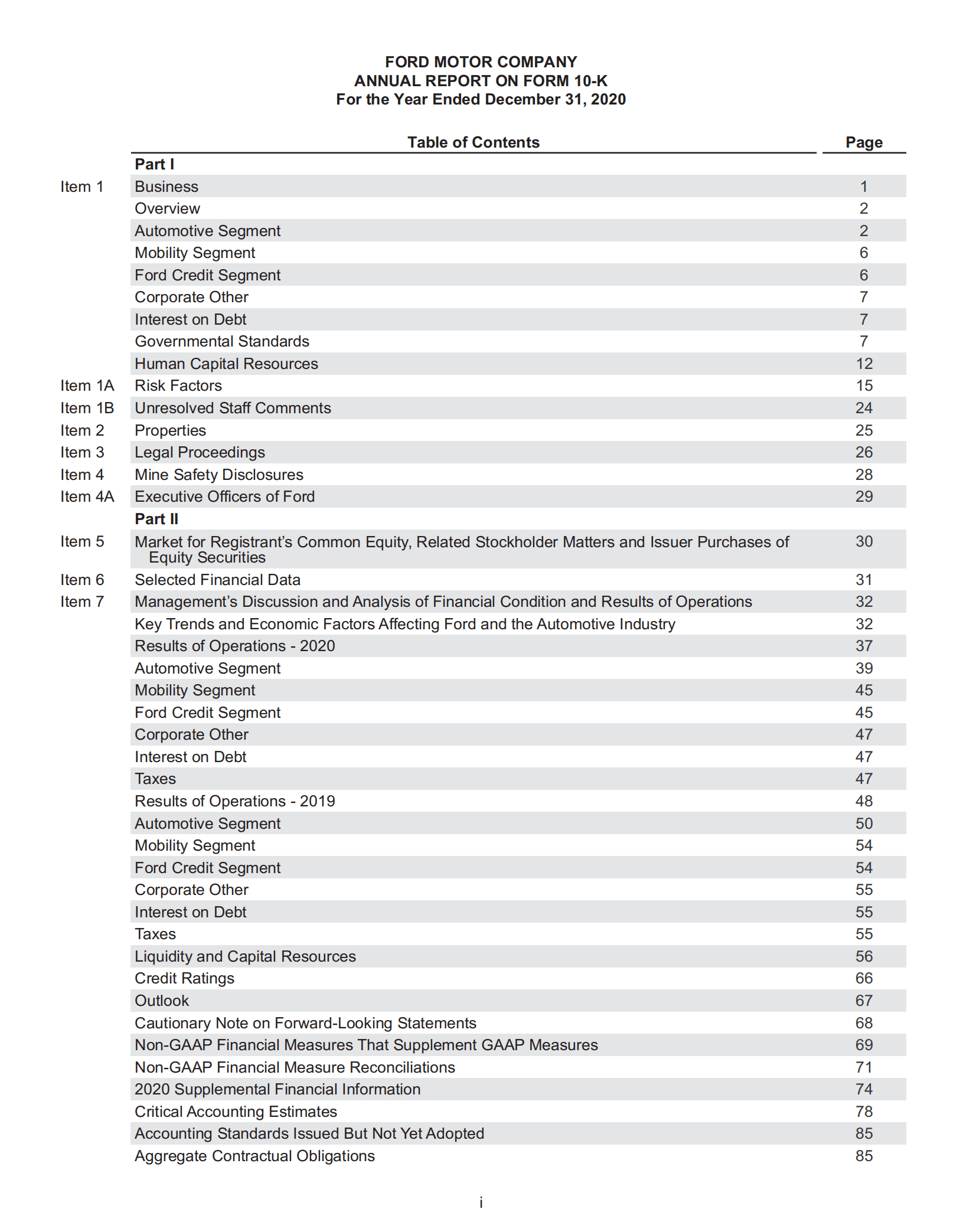 福特汽车公司（FORD MOTOR）2020年年度报告（英文版）.pdf 第4页