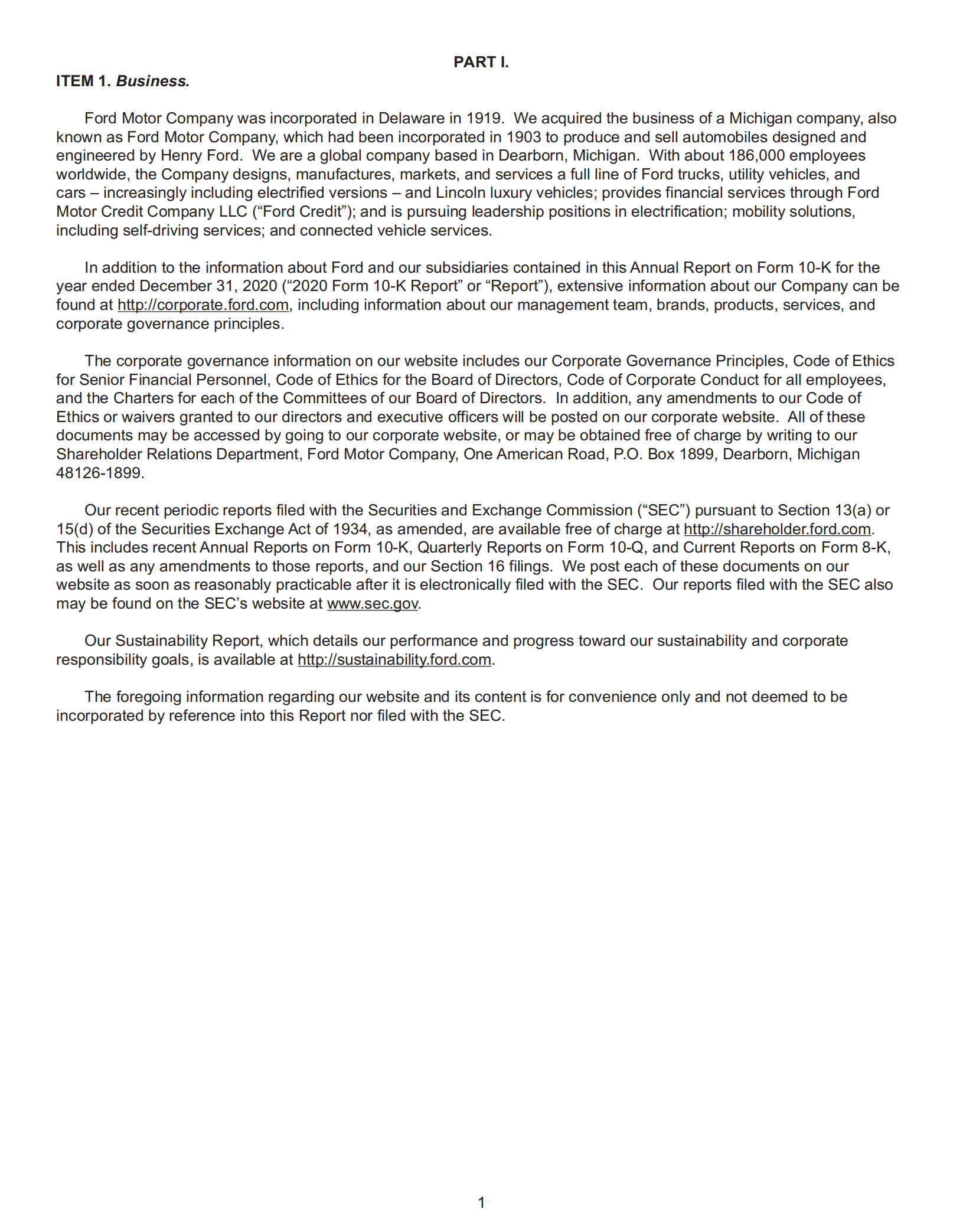 福特汽车公司（FORD MOTOR）2020年年度报告（英文版）.pdf 第6页