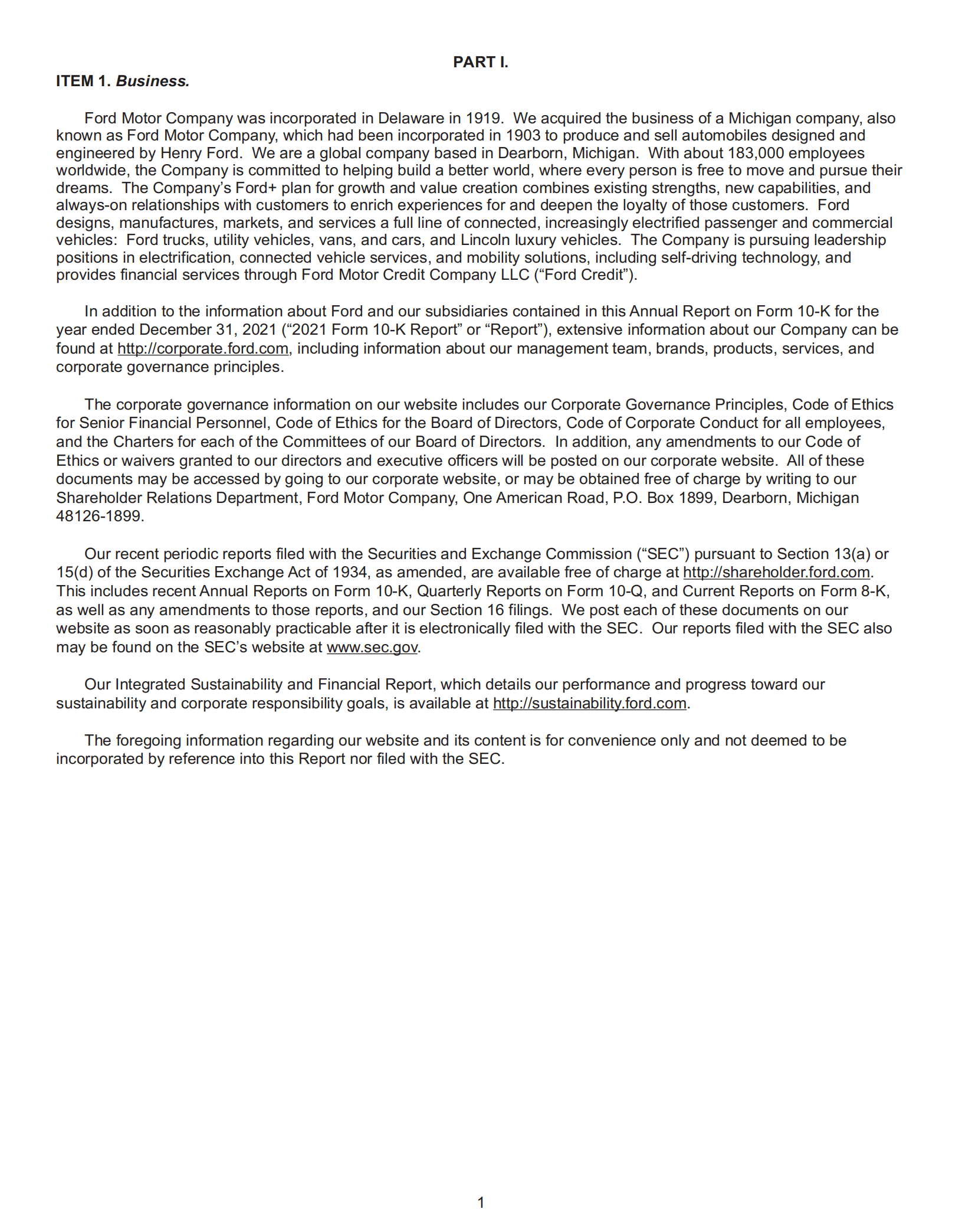 福特汽车公司（FORD MOTOR）2021年年度报告（英文版）.pdf 第6页