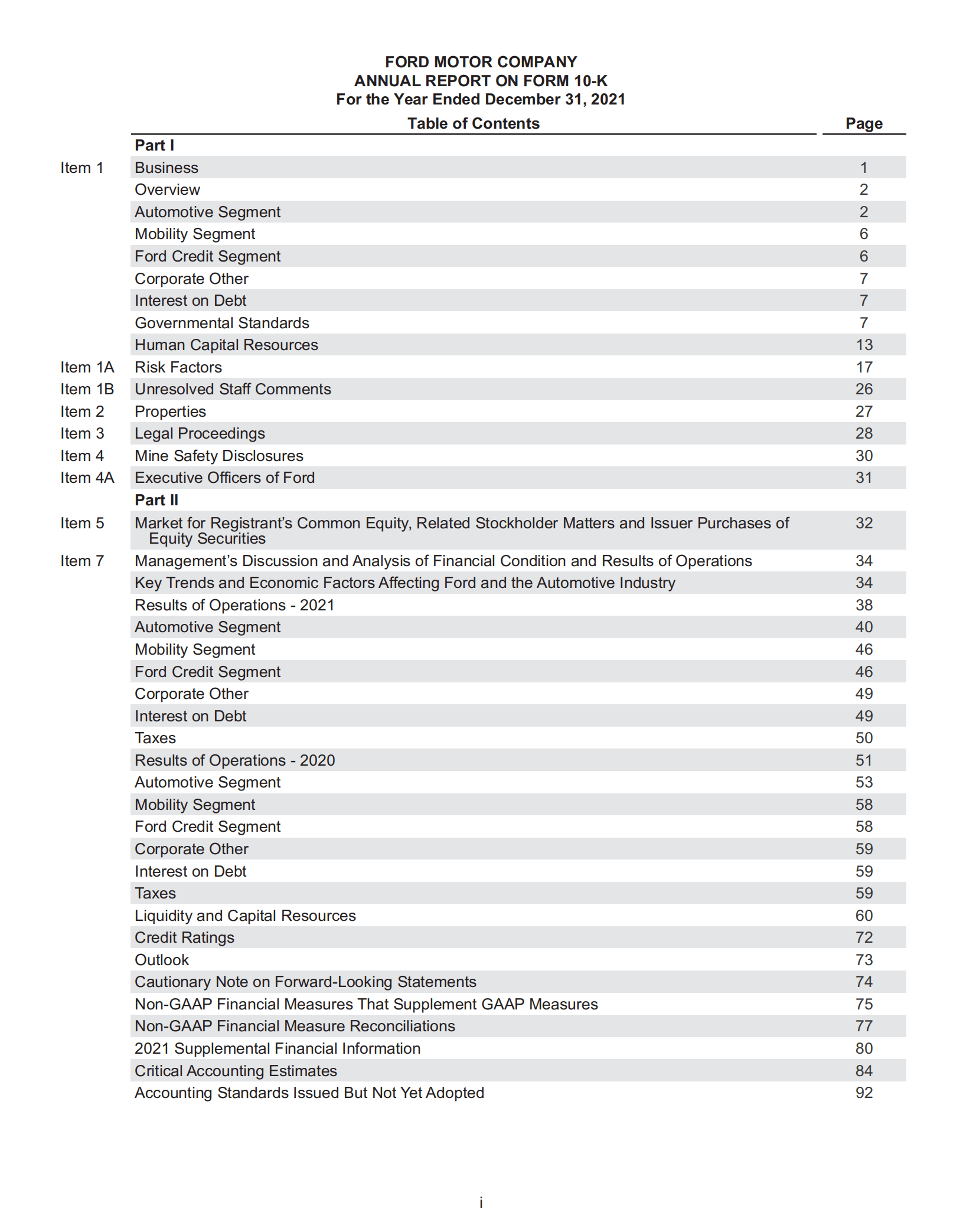 福特汽车公司（FORD MOTOR）2021年年度报告（英文版）.pdf 第4页