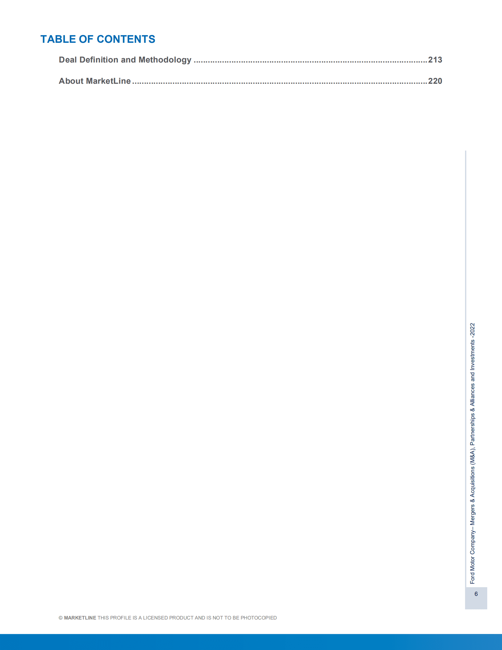 MarketLine：福特汽车公司并购、联盟与投资分析报告（英文版）.pdf 第6页