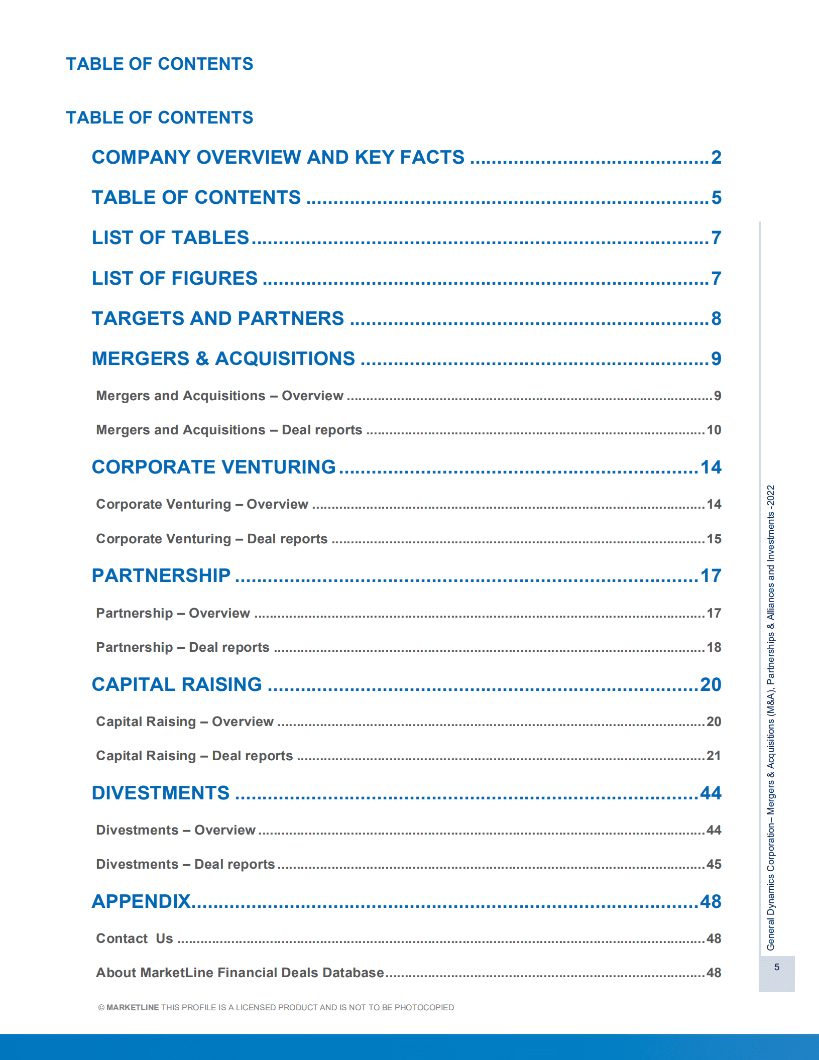 MarketLine：通用动力公司并购、联盟与投资分析报告（英文版）.pdf 第5页