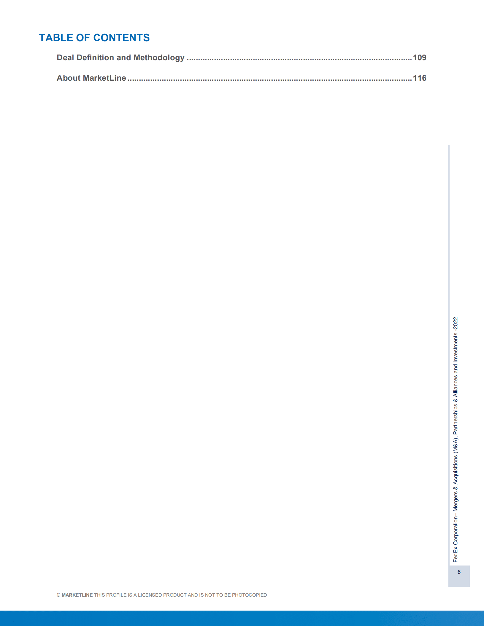 MarketLine：联邦快递公司并购、联盟与投资分析报告（英文版）.pdf 第6页