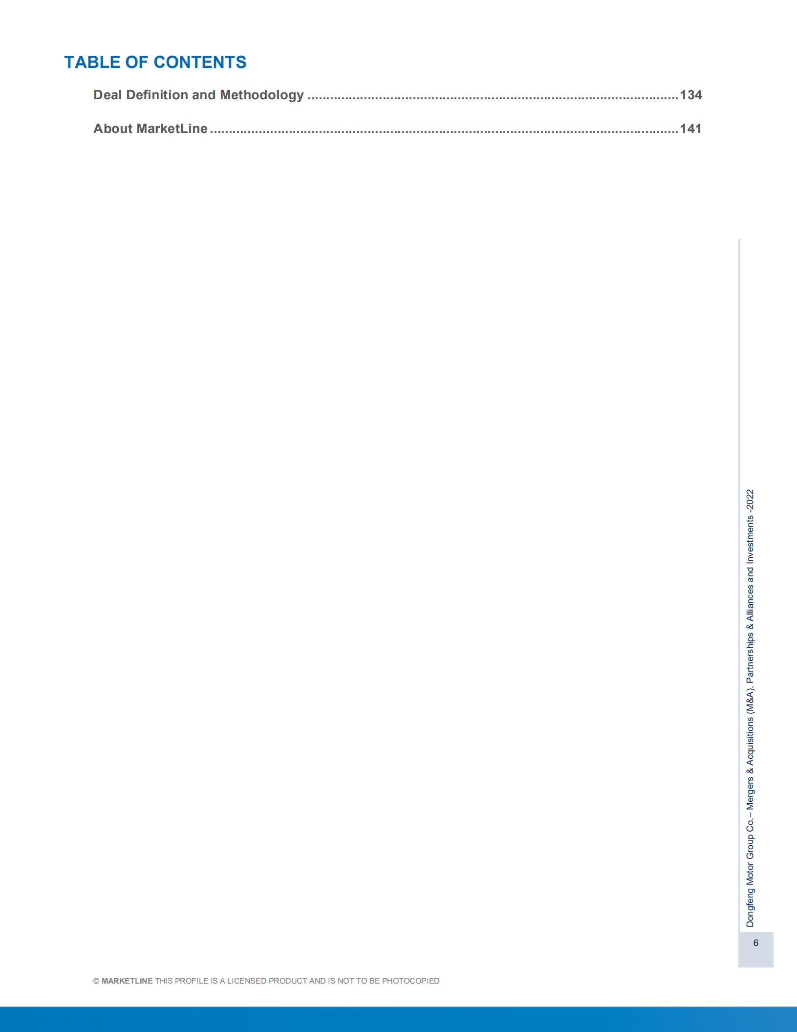 MarketLine：东风汽车集团有限公司有限公司并购、联盟与投资分析报告（英文版）.pdf 第6页