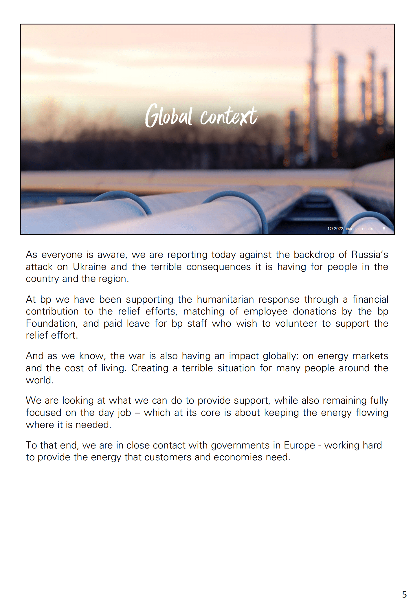 英国石油公司（BP）2022年第二一季度财报（英文版）.pdf 第5页