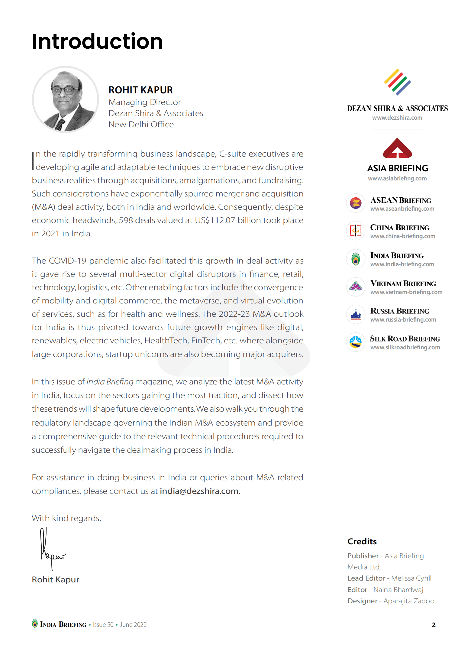 Dezan Shira & Associates：2022年印度并购市场报告（英文版）.pdf 第2页