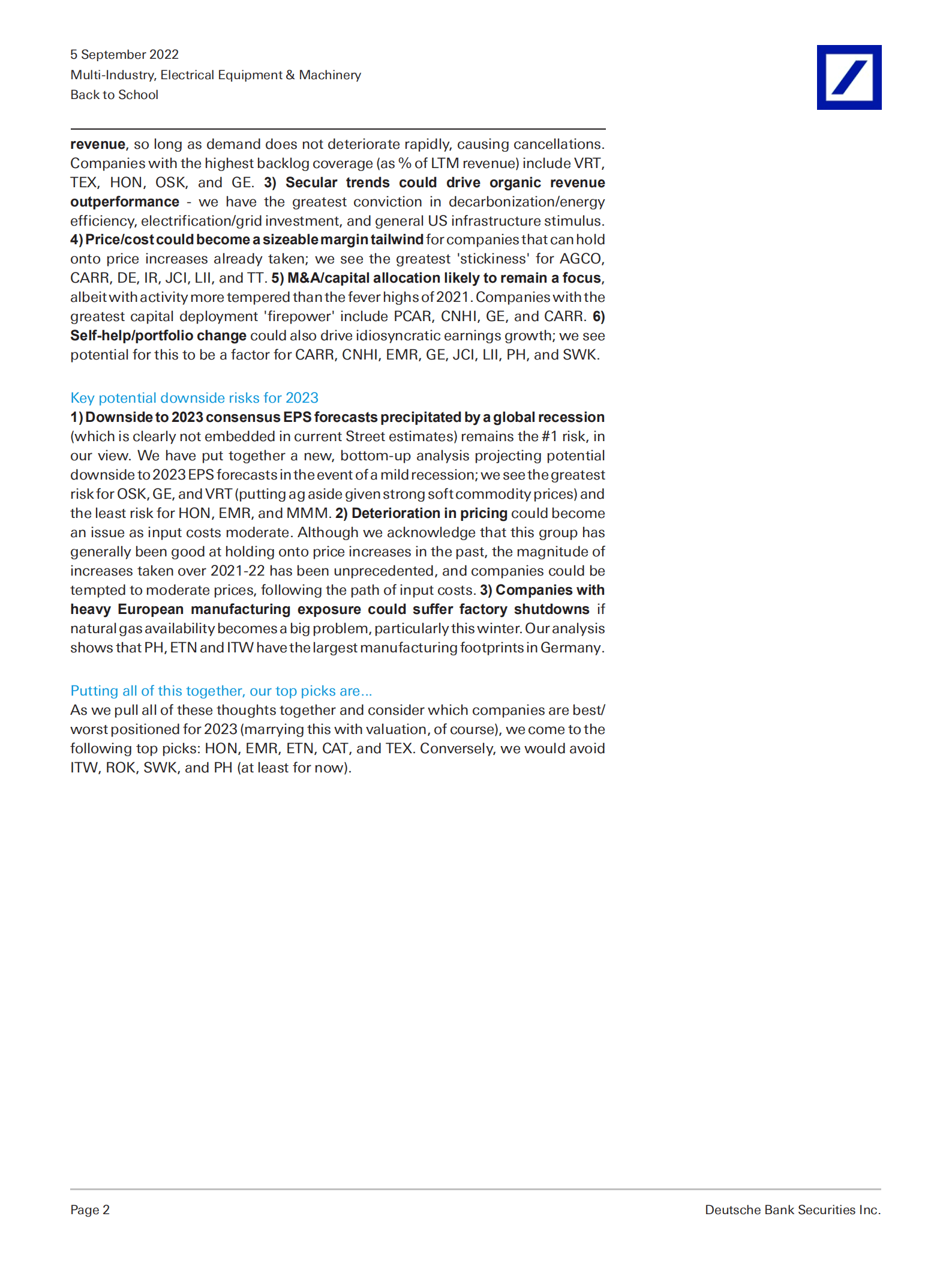 德意志银行（Deutsche Bank）：返校季-2023年看跌期权前瞻（英文版）.pdf 第2页