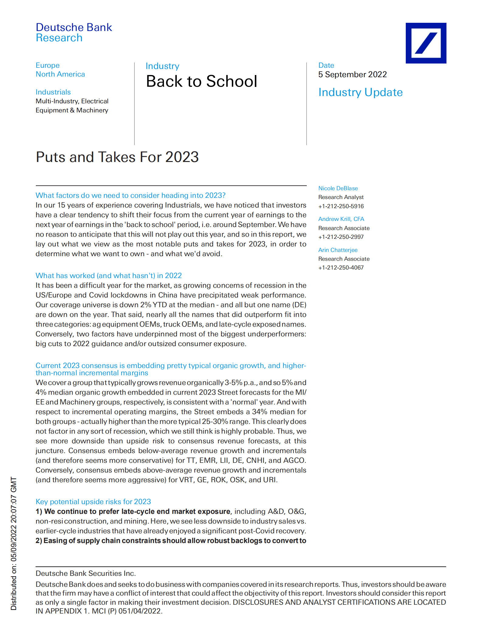 德意志银行（Deutsche Bank）：返校季-2023年看跌期权前瞻（英文版）.pdf 第1页
