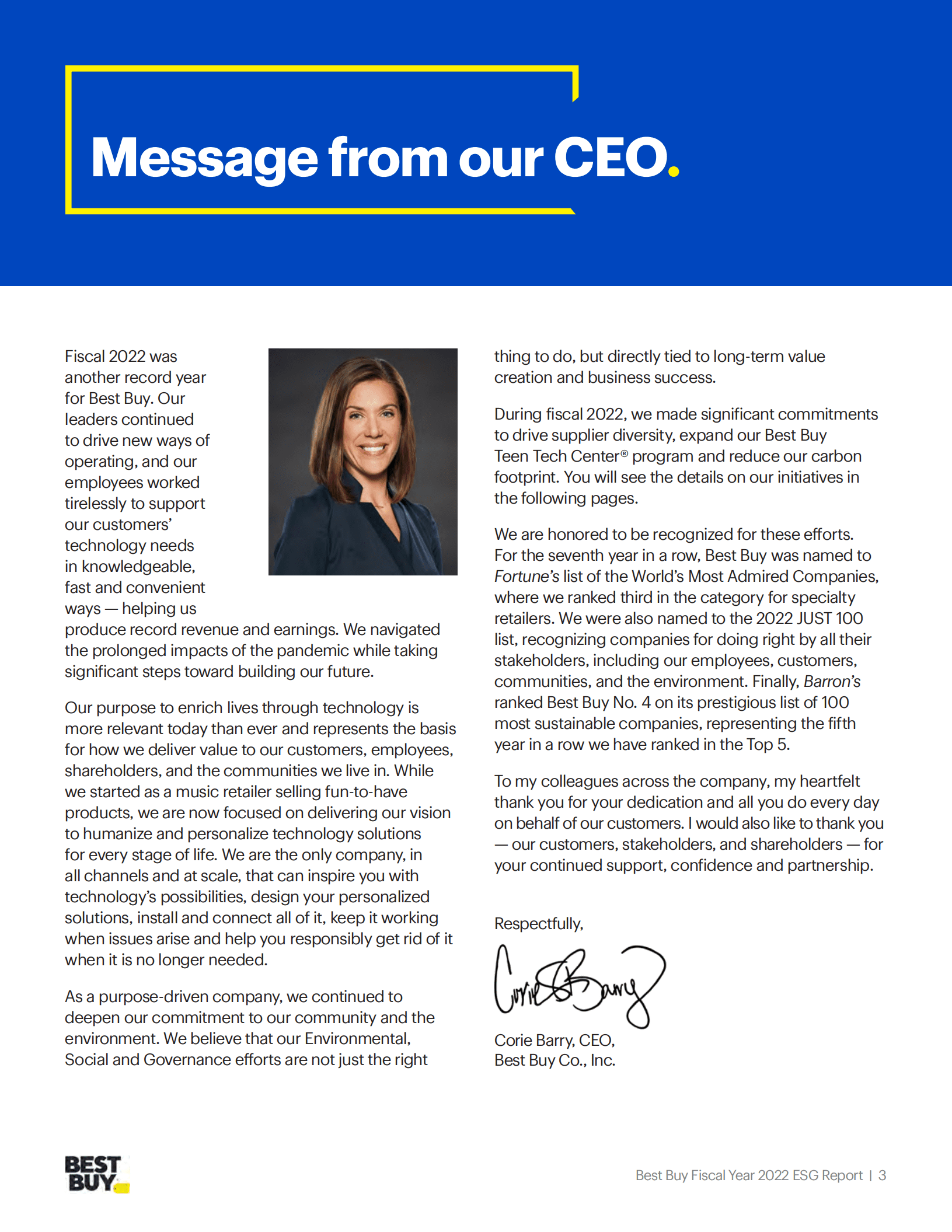 百思买（BEST BUY）2022财年环境、社会和治理（ESG）报告（英文版）.pdf 第3页