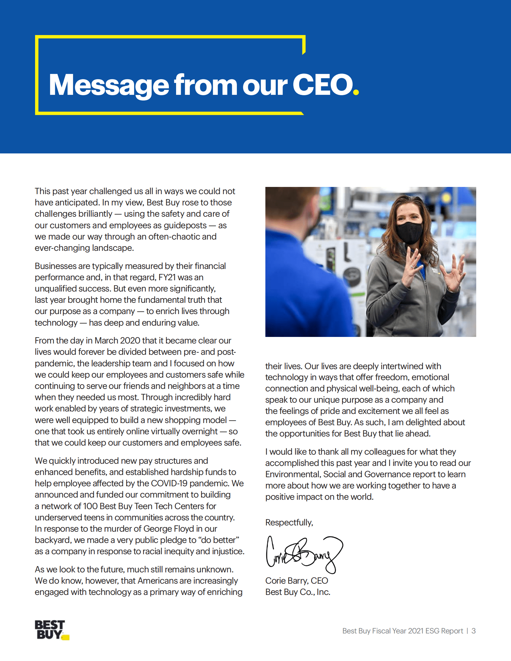 百思买（BEST BUY）2021财年环境、社会和治理（ESG）报告（英文版）.pdf 第3页