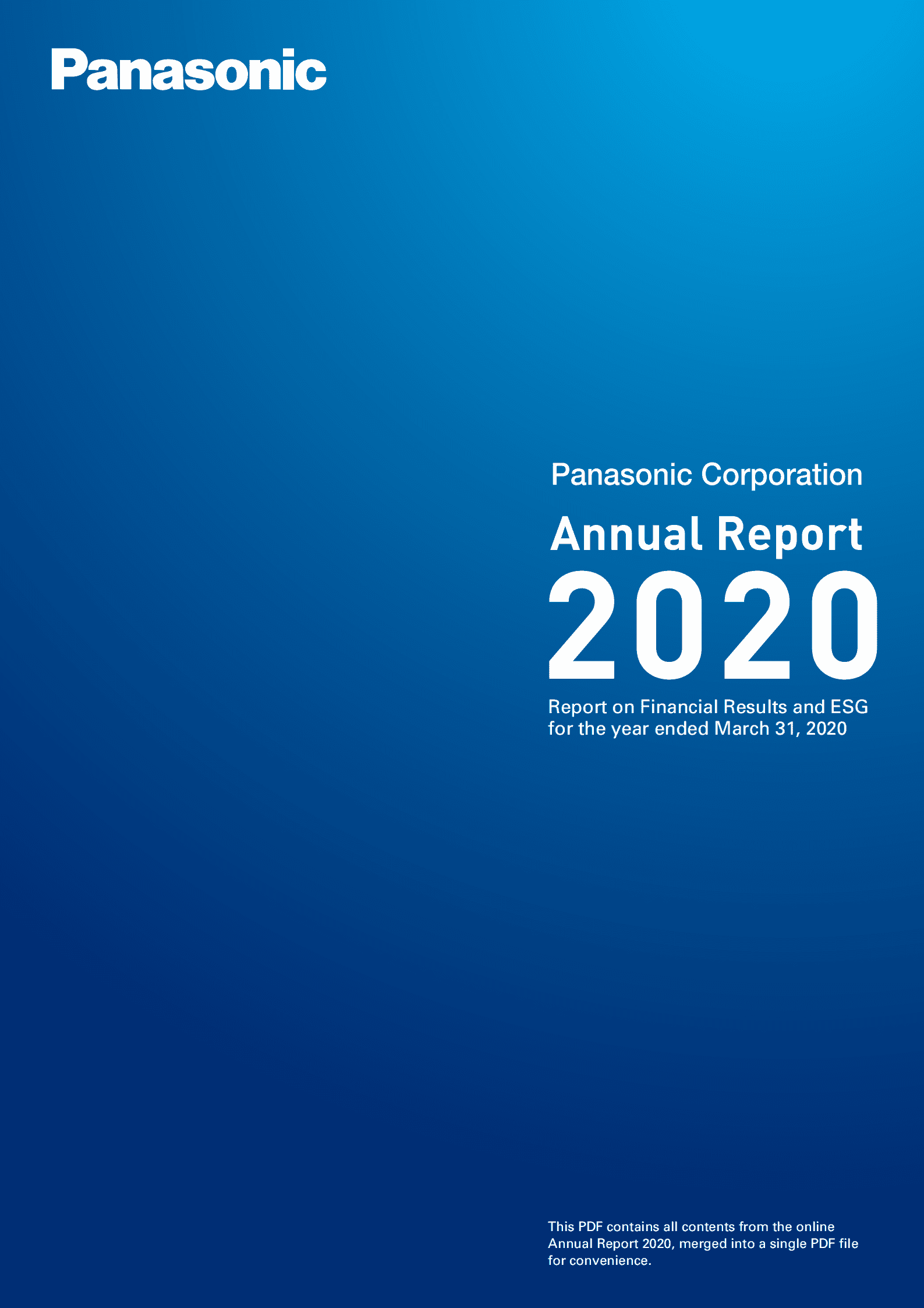 松下（PANASONIC）2020年年度报告（英文版）.pdf 第1页
