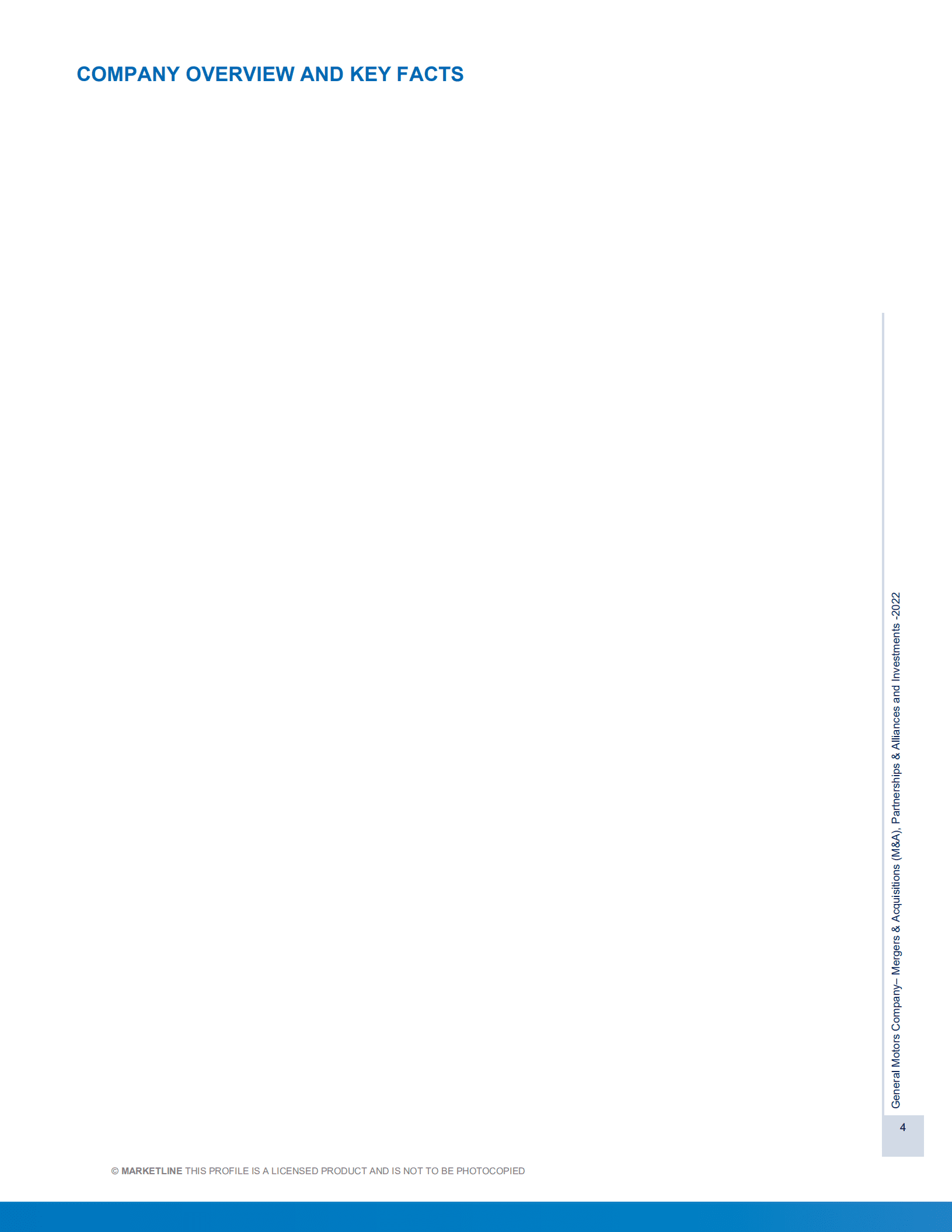 MarketLine：通用汽车公司并购、联盟与投资分析报告（英文版）.pdf 第4页