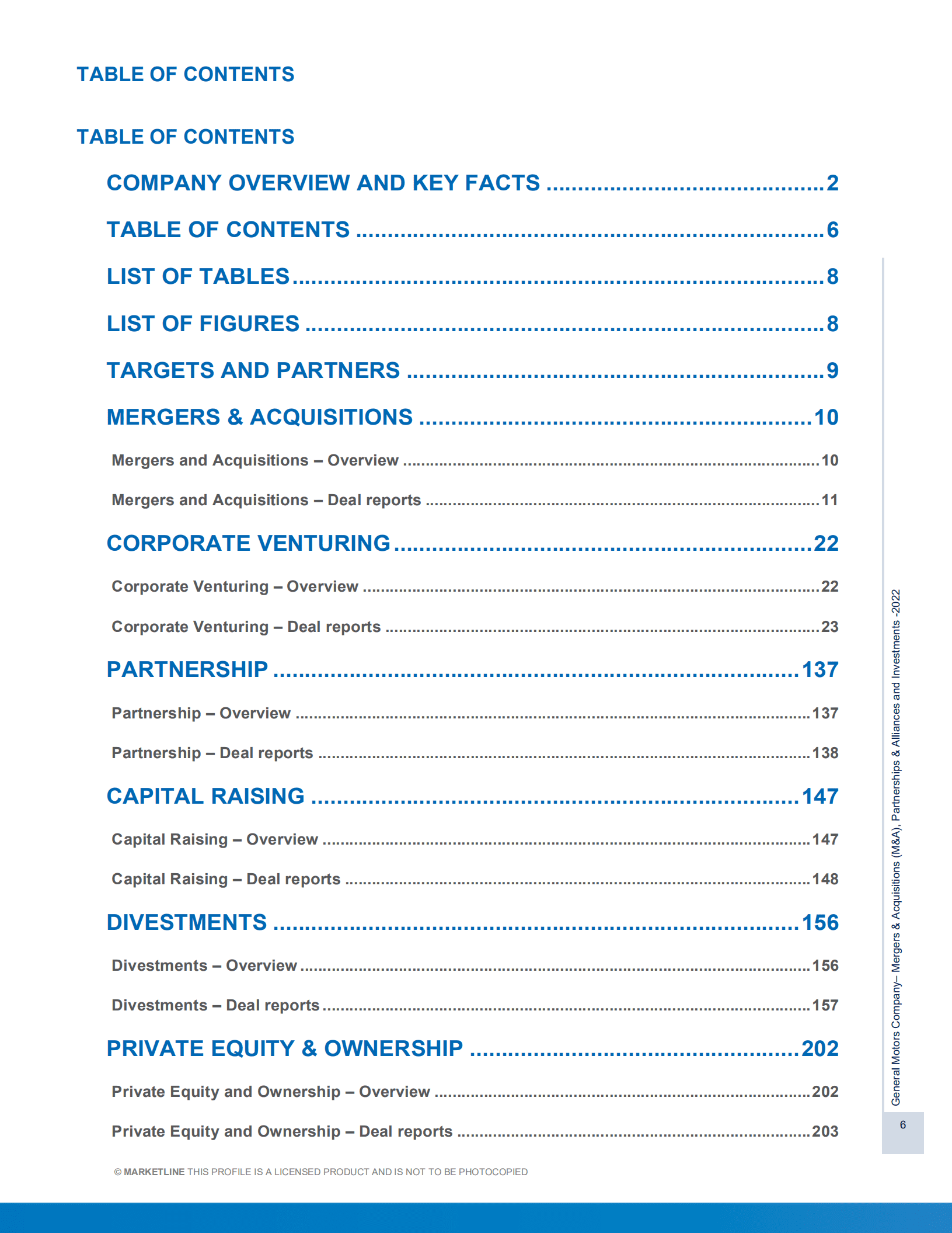 MarketLine：通用汽车公司并购、联盟与投资分析报告（英文版）.pdf 第6页