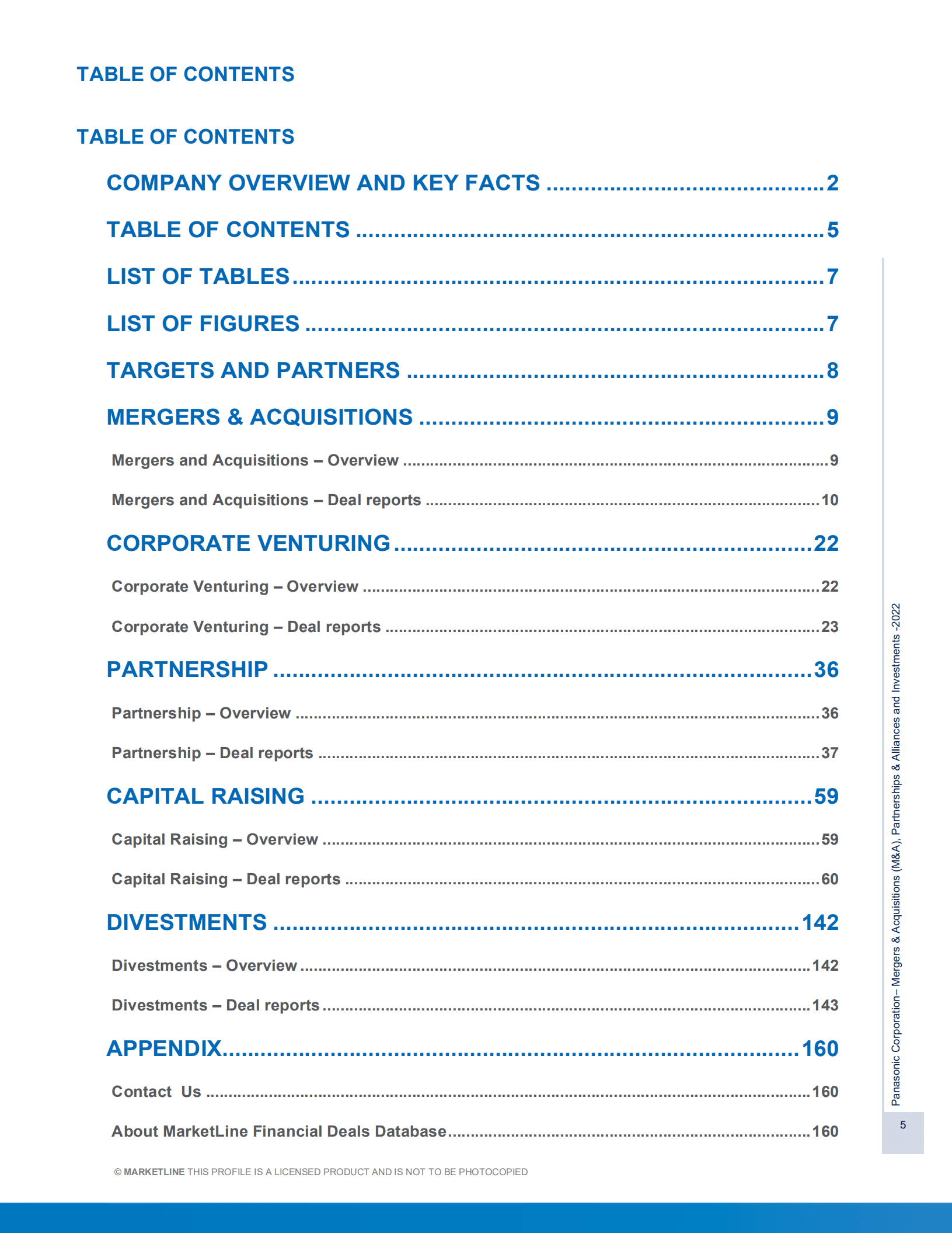 MarketLine：松下（PANASONIC）公司并购、联盟与投资分析报告（英文版）.pdf 第5页