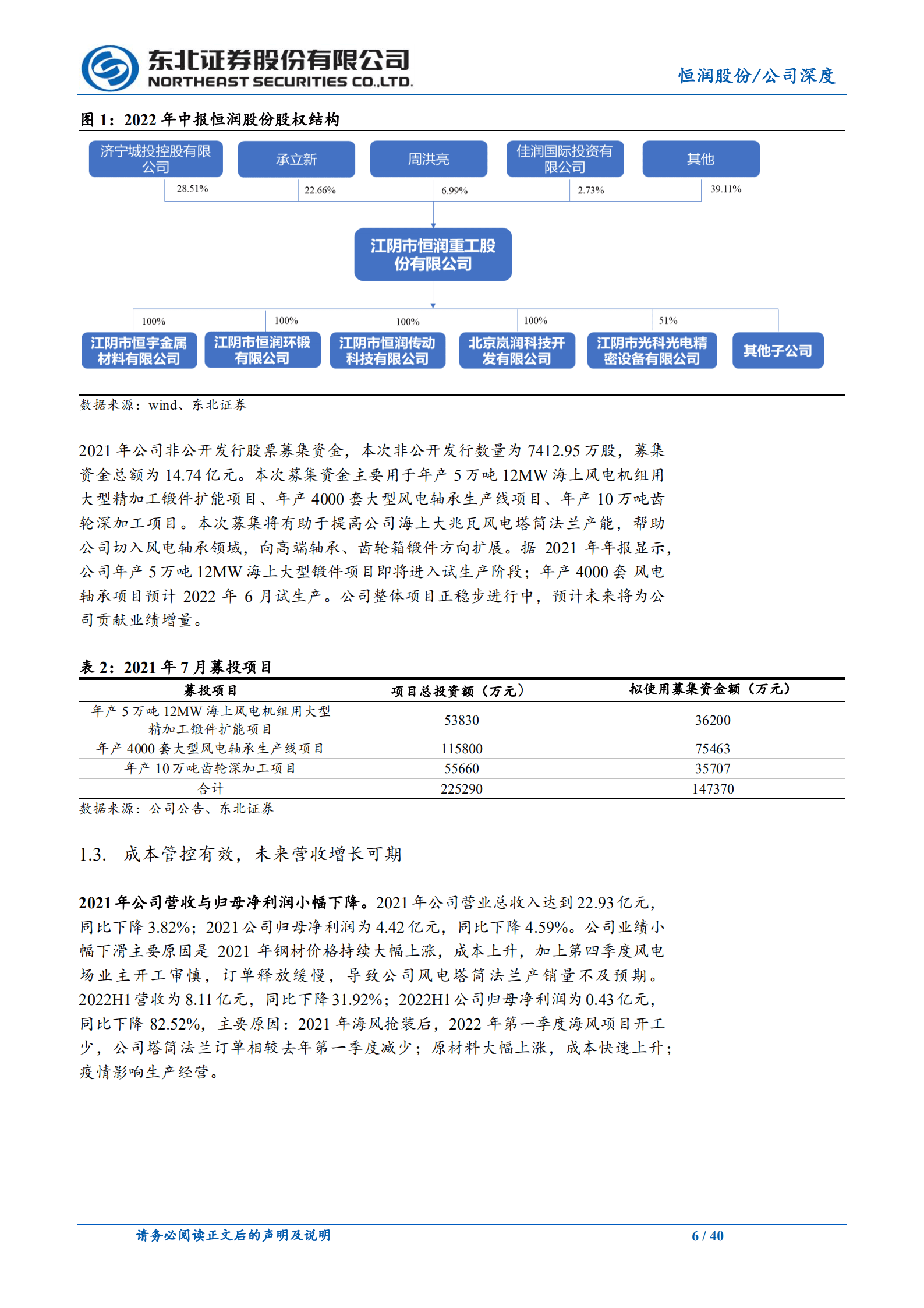 恒润股份-风电法兰龙头企业，轴承业务贡献新增长-220920.pdf 第6页
