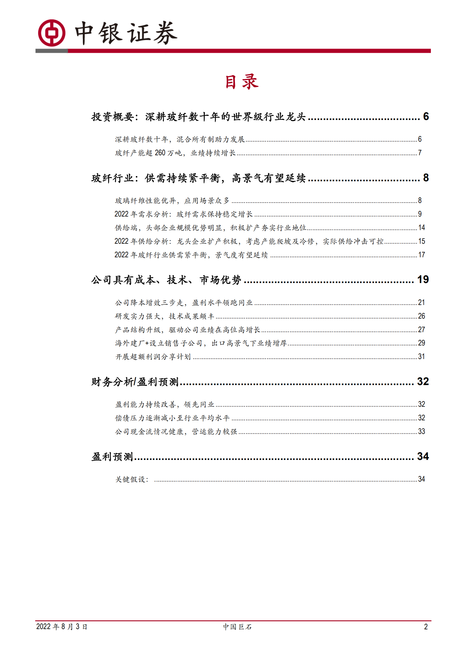 中国巨石：低成本高技术大市场，世界级玻纤龙头-220803.pdf 第2页