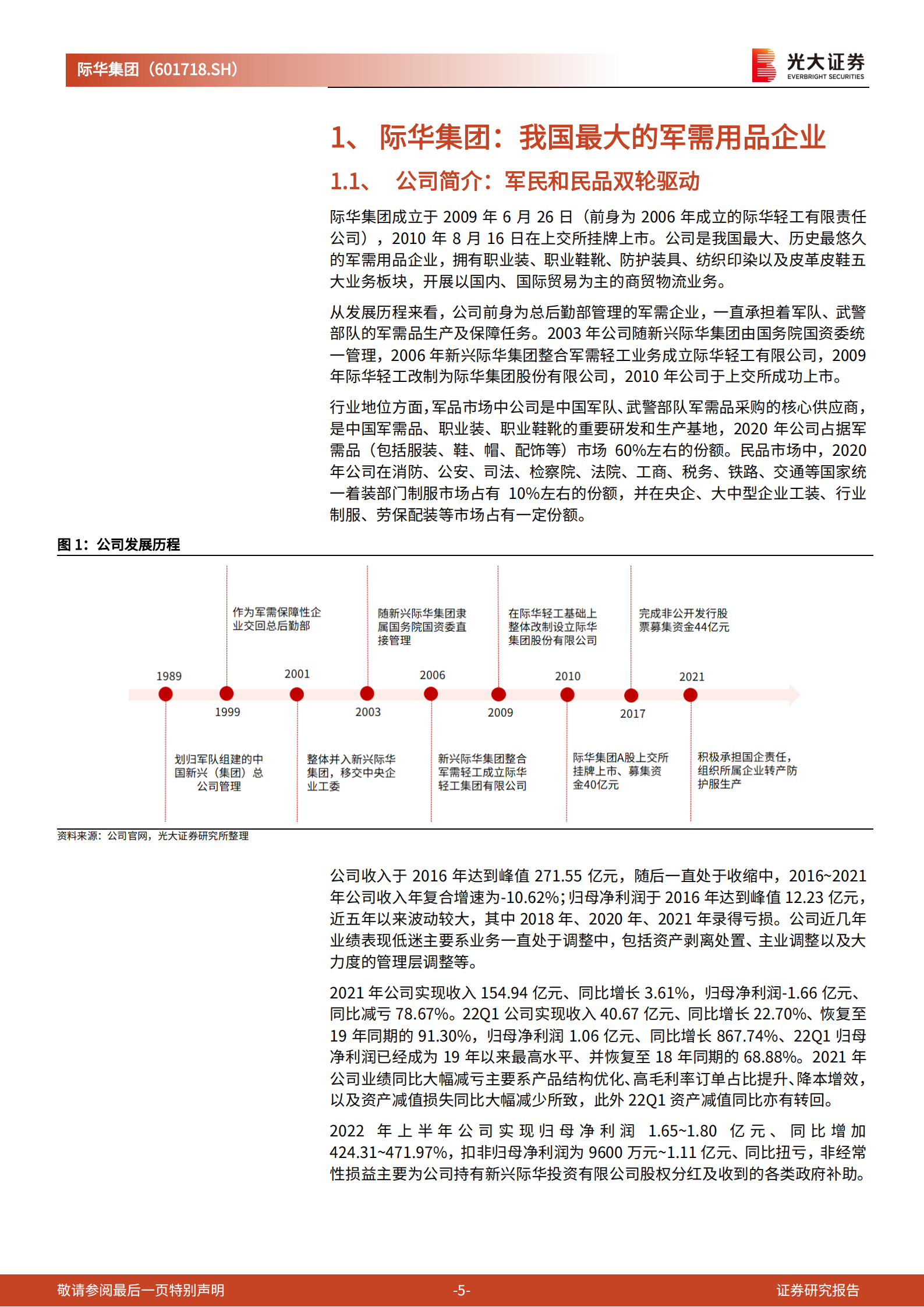 际华集团：扎实改革蓄力发展，军需品龙头修复可期-220726.pdf 第5页