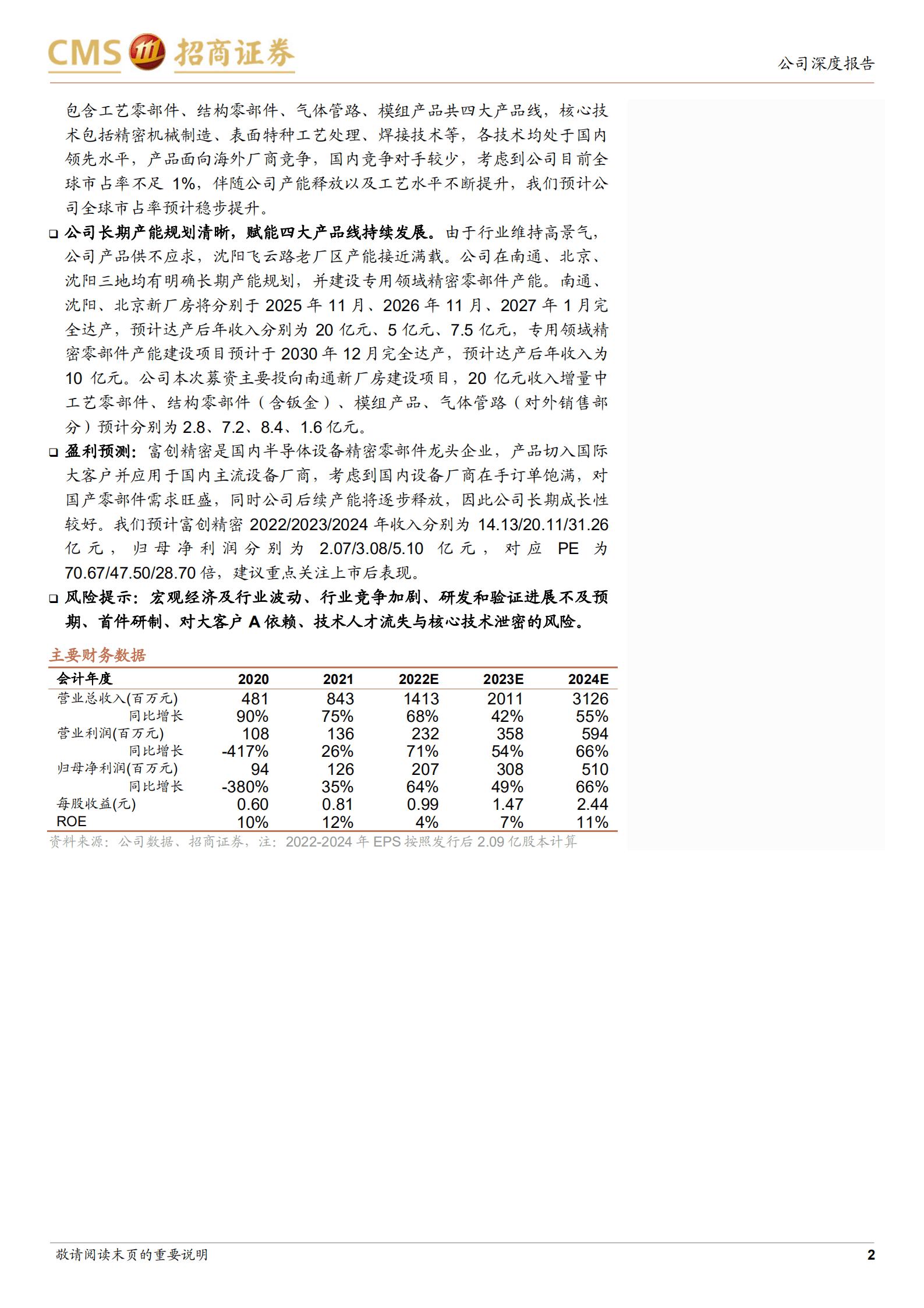 富创精密：深耕半导体设备零部件十余载，国产化赋能长期增长动力-220927.pdf 第2页