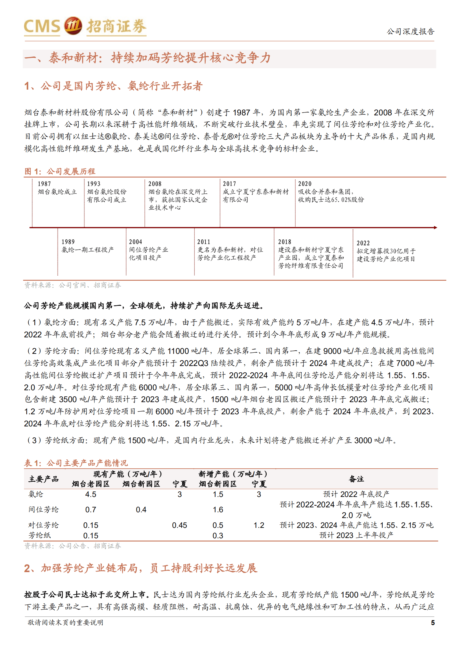 泰和新材-持续加码芳纶未来可期，开拓新业务打造多元成长曲线-220926.pdf 第5页