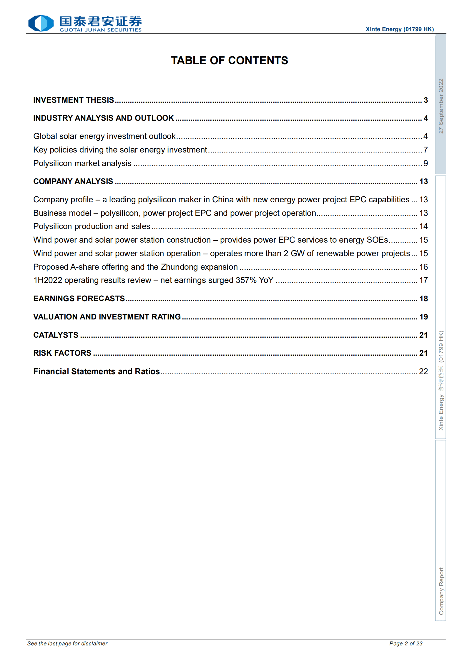 新特能源-多晶硅需求仍将保持强劲，首予&ldquo;收集&rdquo;评级-220927（（英文版）23页）.pdf 第2页