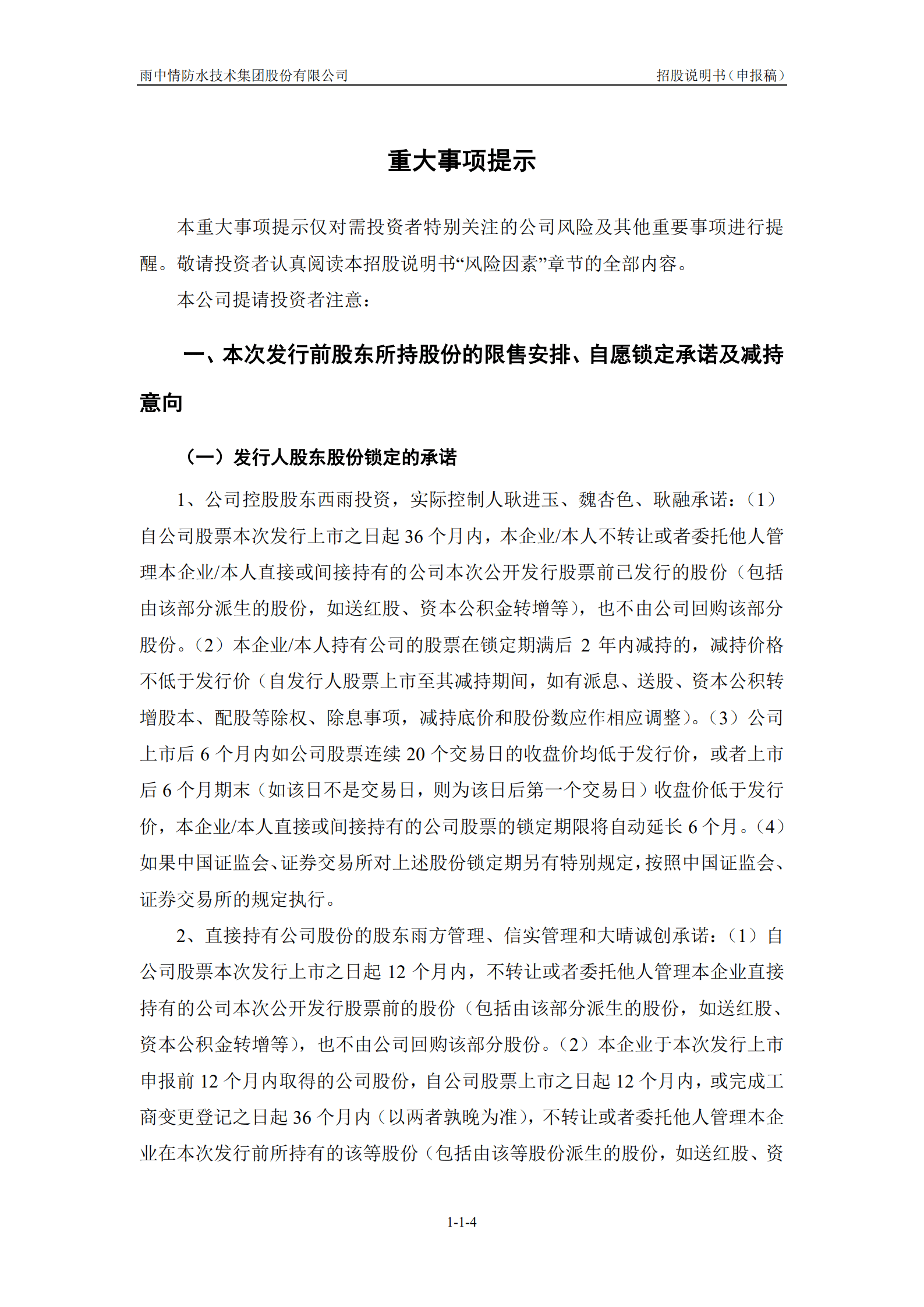 雨中情防水技术集团股份有限公司招股说明书.pdf 第5页