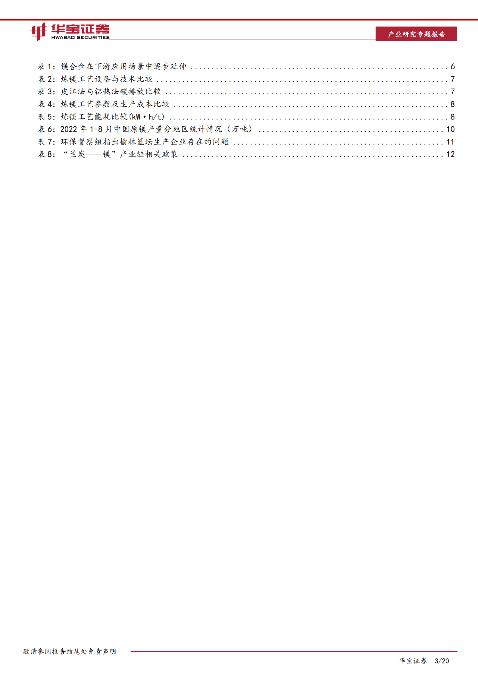 有色金属行业镁行业深度报告：突破&ldquo;瓶颈&rdquo;，双碳推动镁冶炼&ldquo;低碳化&rdquo;升级-221019.pdf 第3页