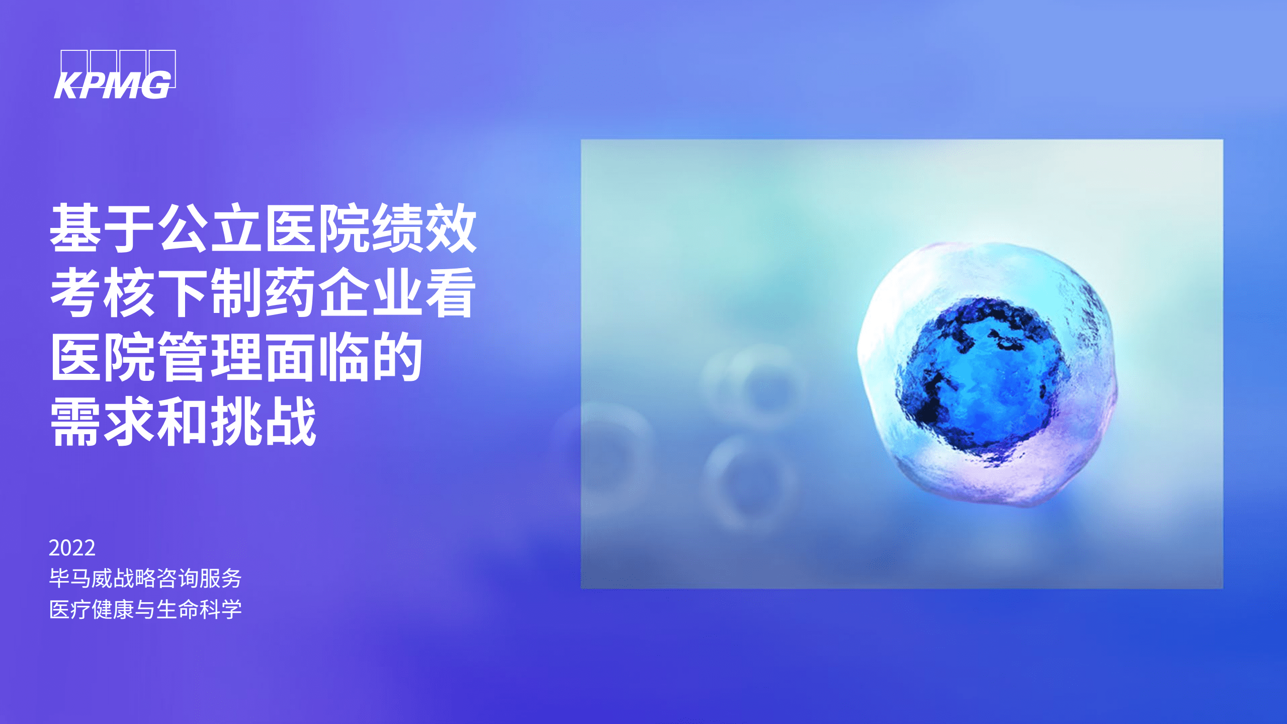毕马威：基于公立医院绩效考核下制药企业看医院管理面临的需求和挑战（2022）.pdf 第1页