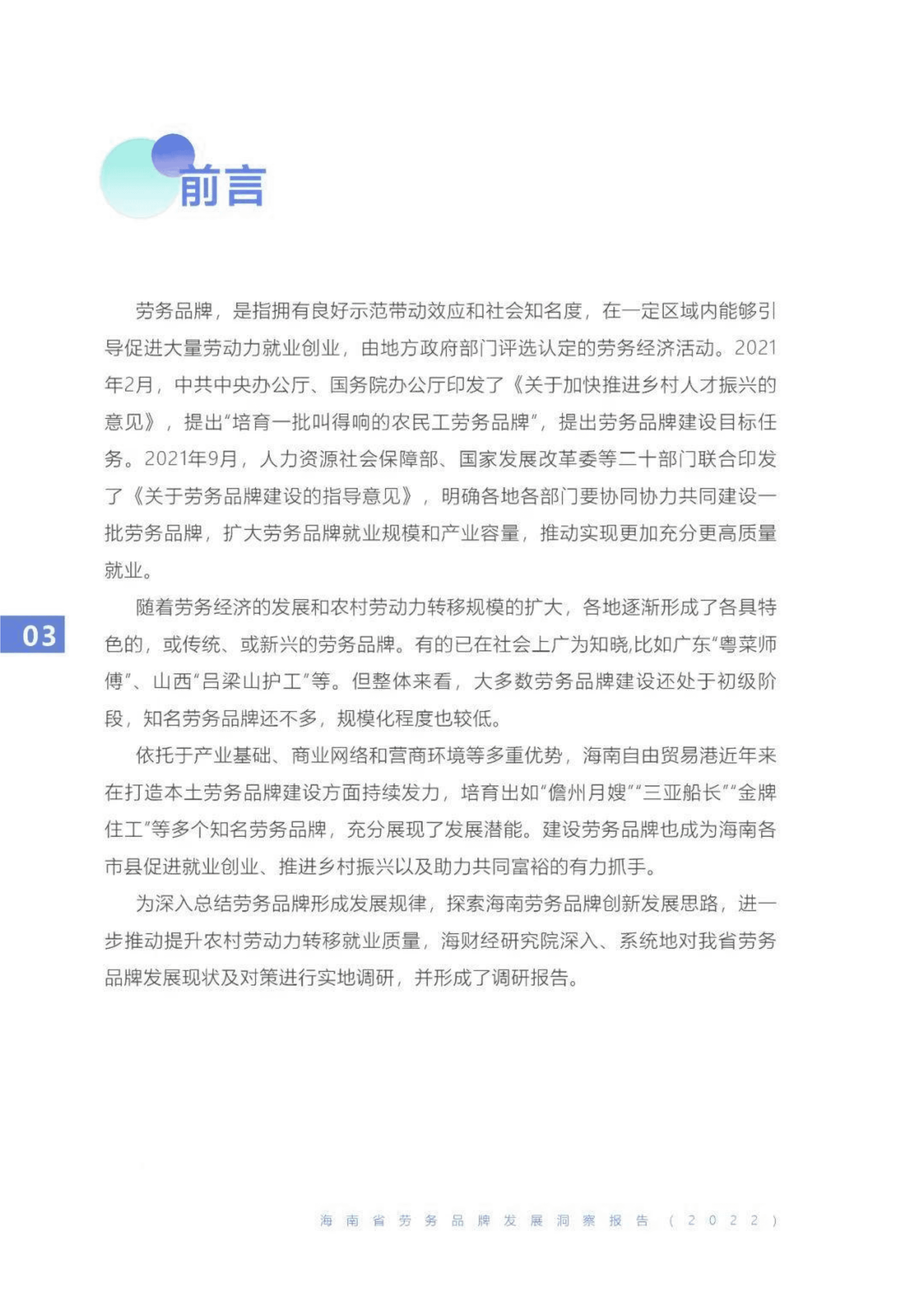 海财经：海南省劳务品牌发展洞察报告（2022）.pdf 第4页