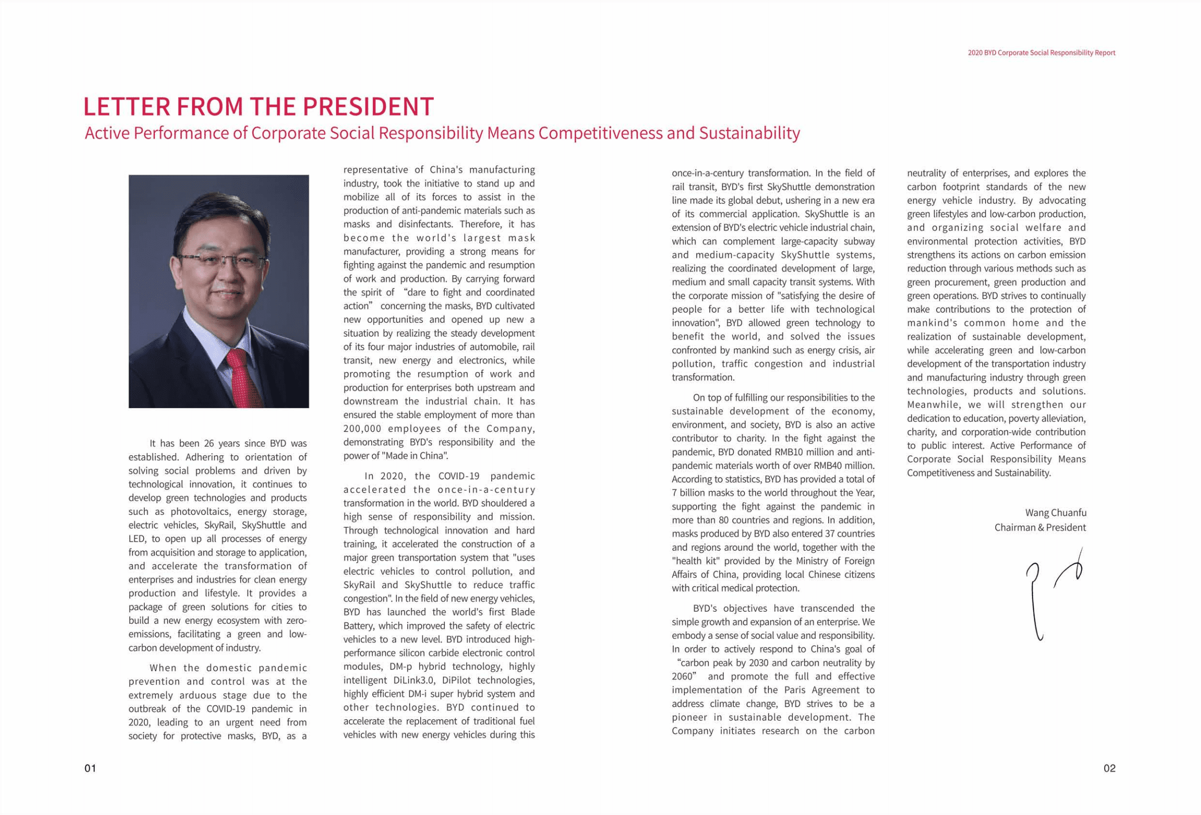 比亚迪股份有限公司2020年企业社会责任报告（英文版）.pdf 第3页