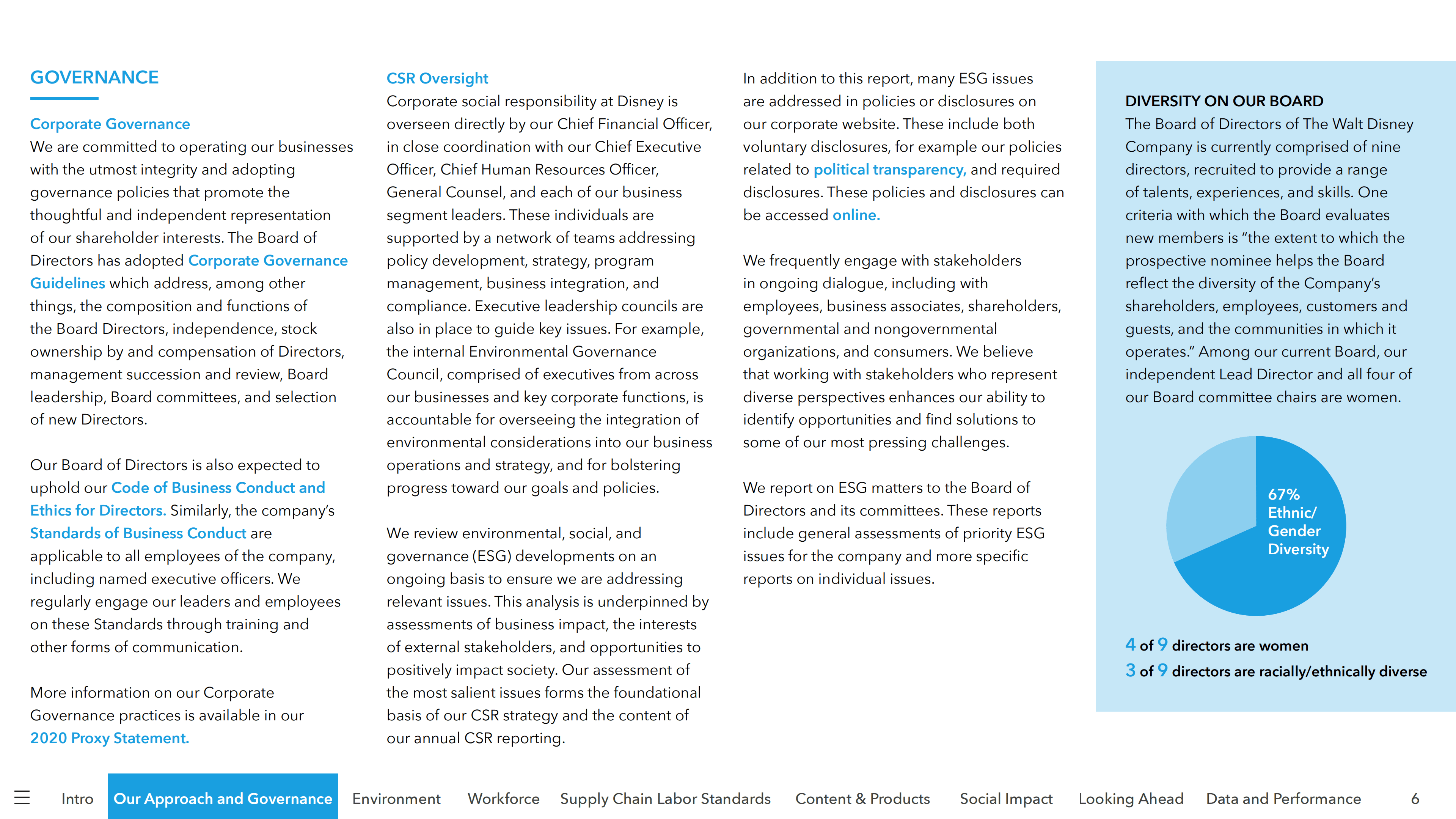 华特迪士尼公司（WALT DISNEY）2019年企业社会责任报告（英文版）.pdf 第6页