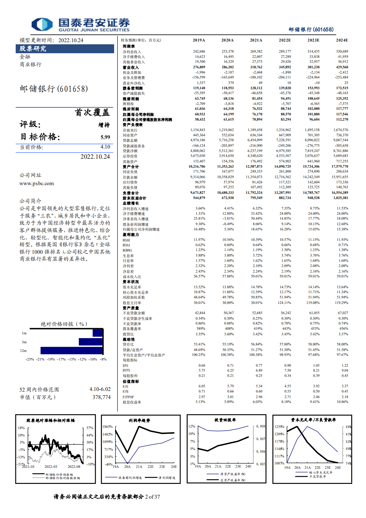 邮储银行-首次覆盖报告：业务模式独特，改善潜力可期-221024.pdf 第2页