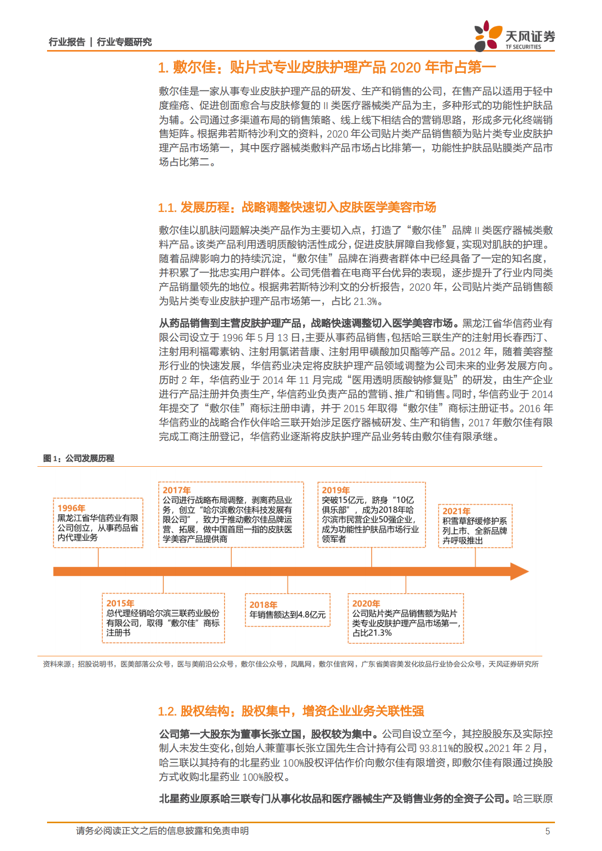 商贸零售行业敷尔佳：乘医美敷料之东风，产品渠道并行成就行业龙头-221025 第5页