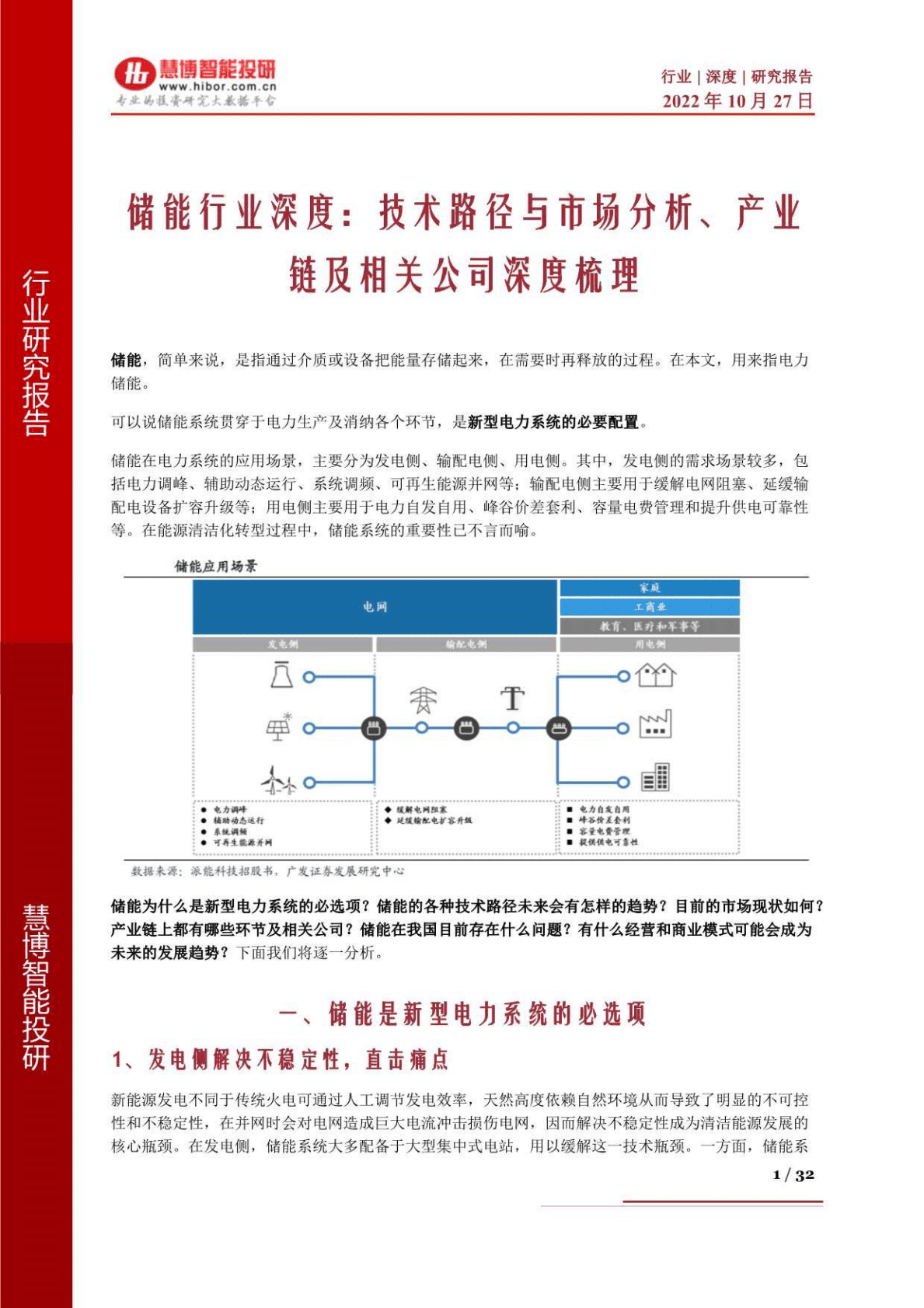 储能行业深度：技术路径与市场分析、产业链及相关公司深度梳理-221027 第1页