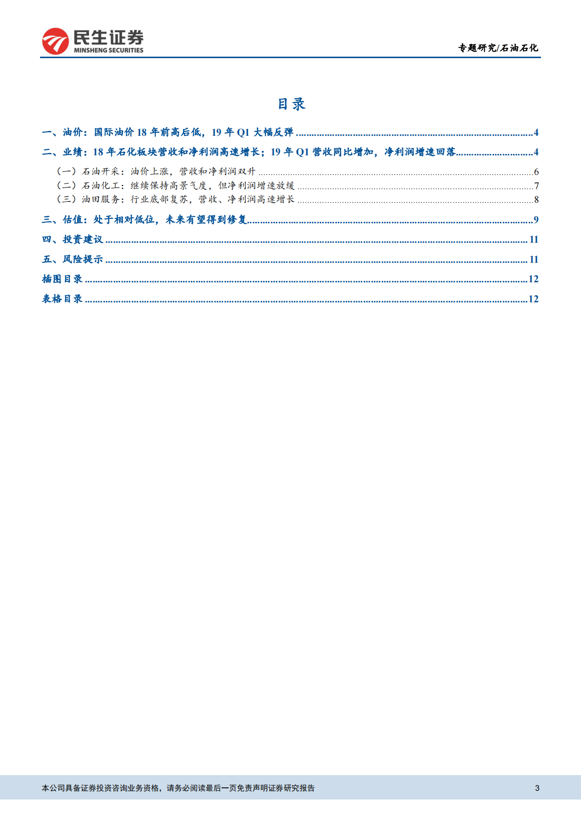石油石化专题报告：18年营收和净利润双增，19年Q1净利润下降.pdf 第3页