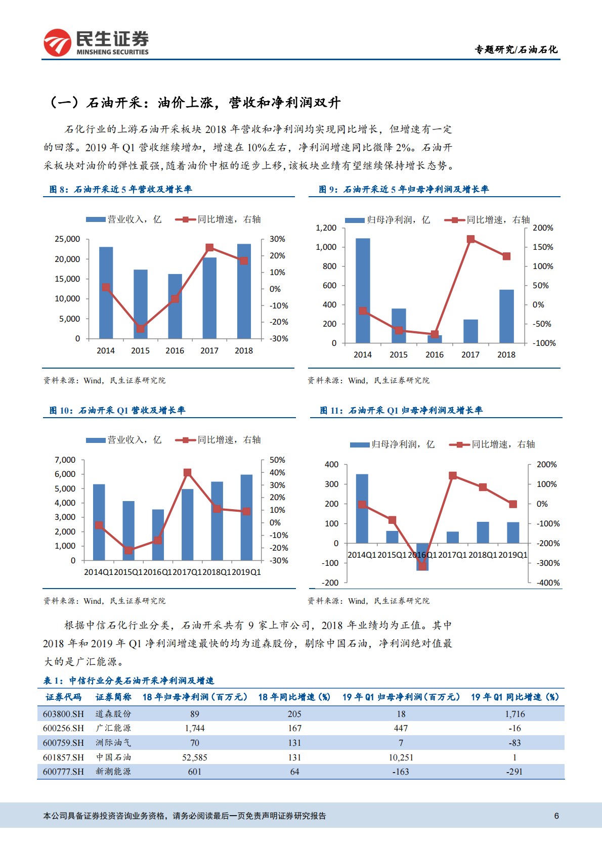 石油石化专题报告：18年营收和净利润双增，19年Q1净利润下降.pdf 第6页